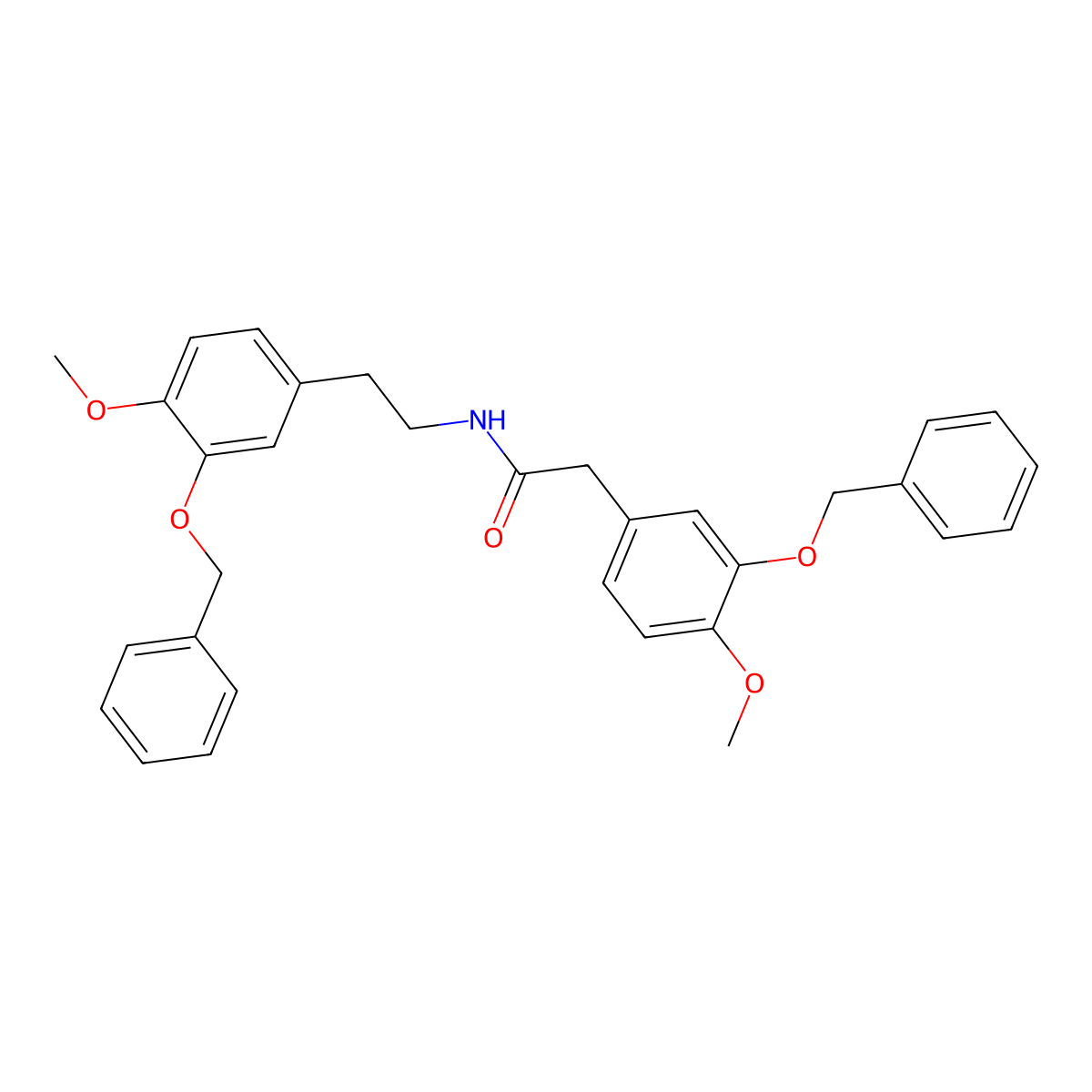 N-[3-(Benzyloxy)-4-methoxyphenethyl]-2-[3-(benzyloxy)-4-methoxyphenyl]acetamide molecular structure, CAS 21411-26-7