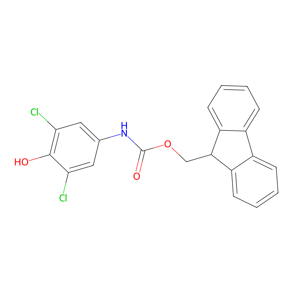 (9H-fluoren-9-yl)methyl N-(3,5-dichloro-4-hydroxyphenyl)carbamate molecular structure, CAS 2141229-65-2