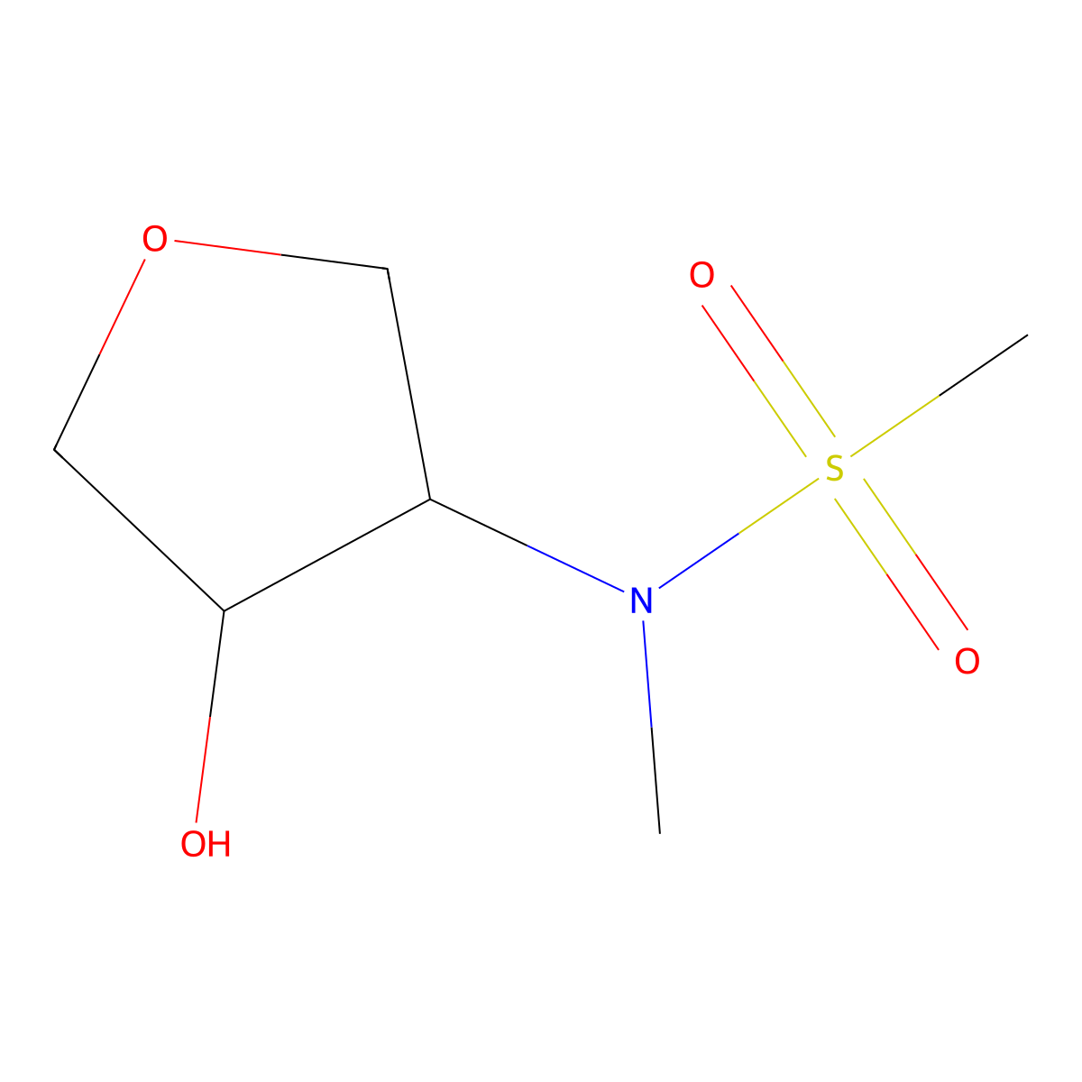 N-(4-Hydroxyoxolan-3-yl)-N-methylmethanesulfonamide molecular structure, CAS 2141335-42-2