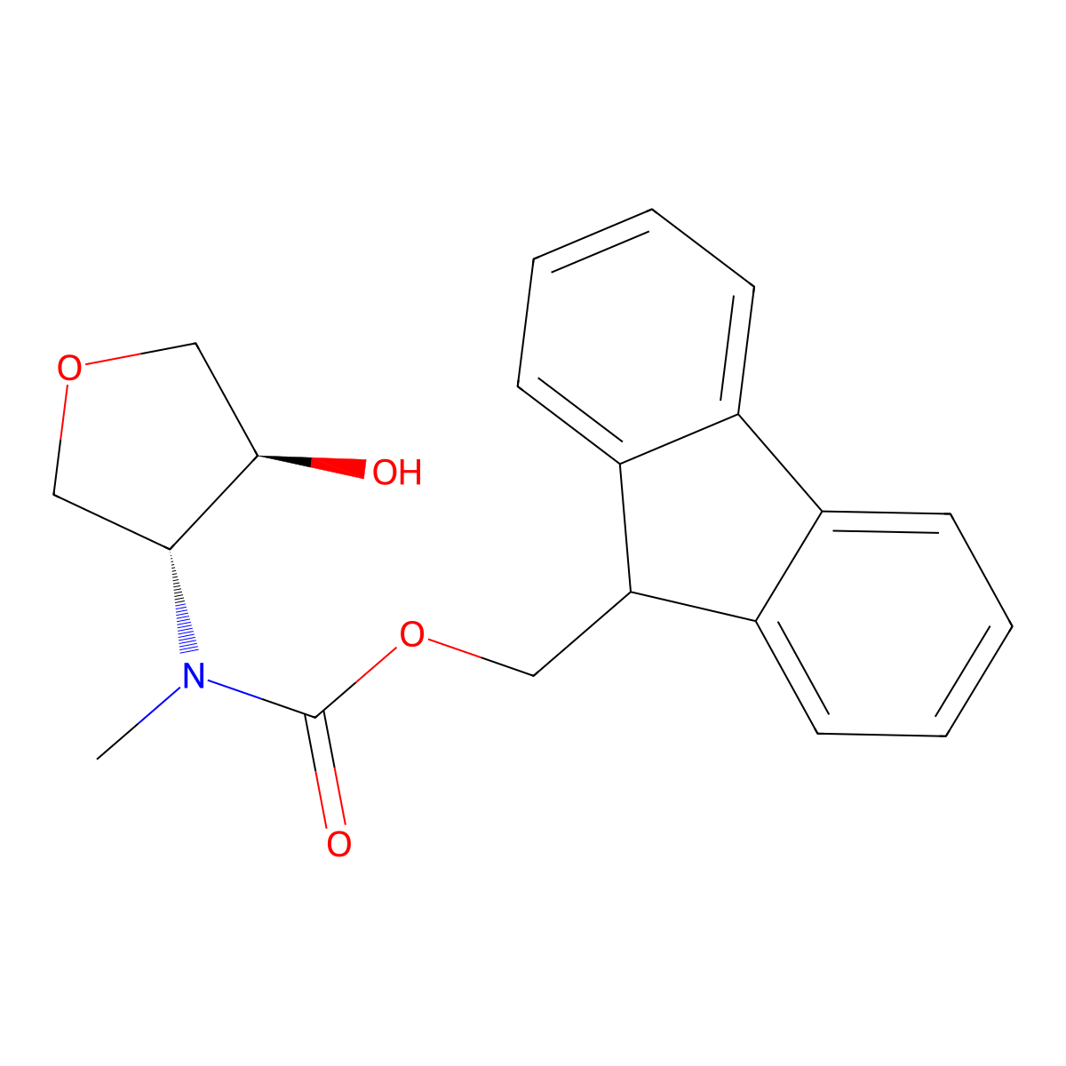 rac-(9H-fluoren-9-yl)methyl N-[(3R,4S)-4-hydroxyoxolan-3-yl]-N-methylcarbamate molecular structure, CAS 2141352-30-7