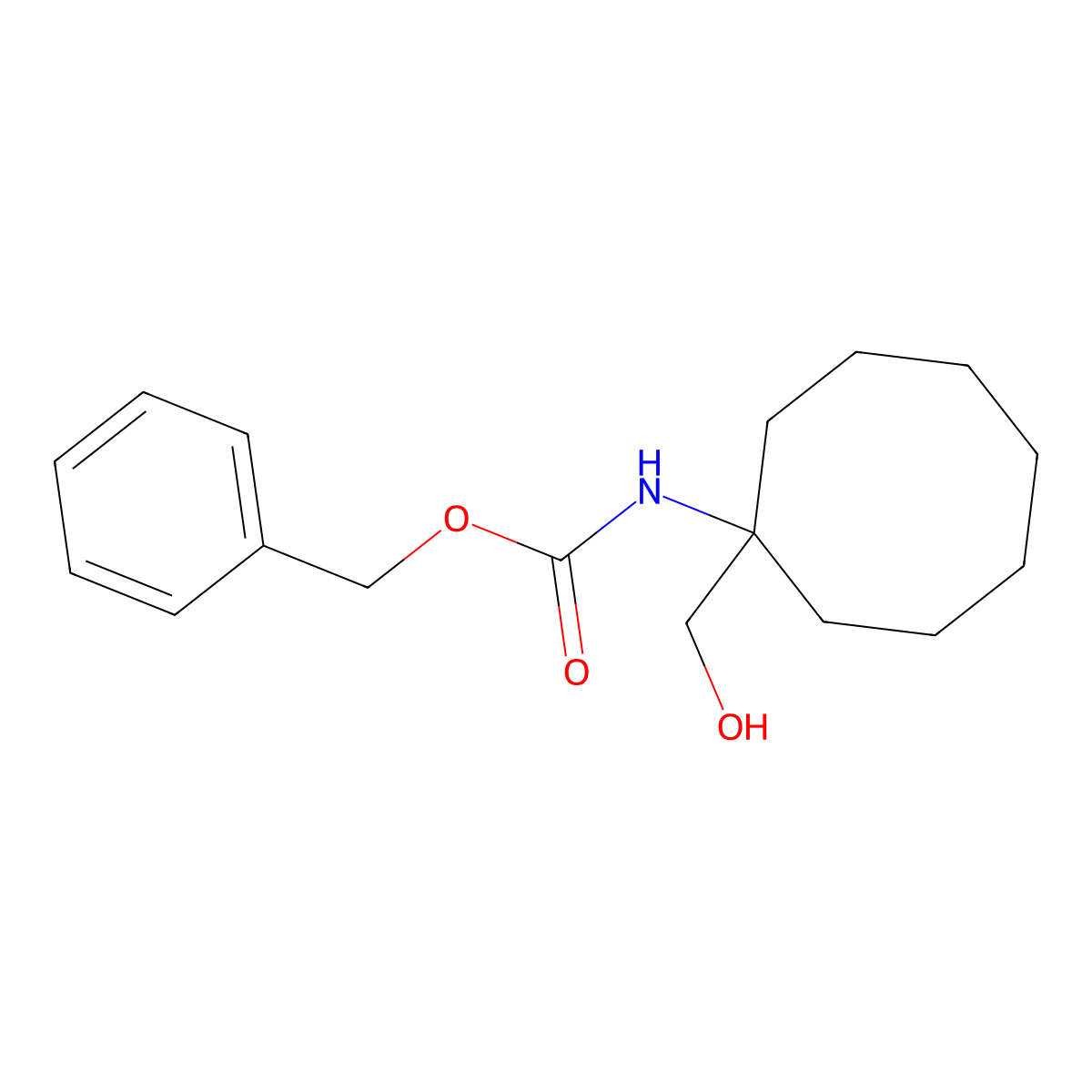 benzyl N-[1-(hydroxymethyl)cyclooctyl]carbamate molecular structure, CAS 2141357-34-6