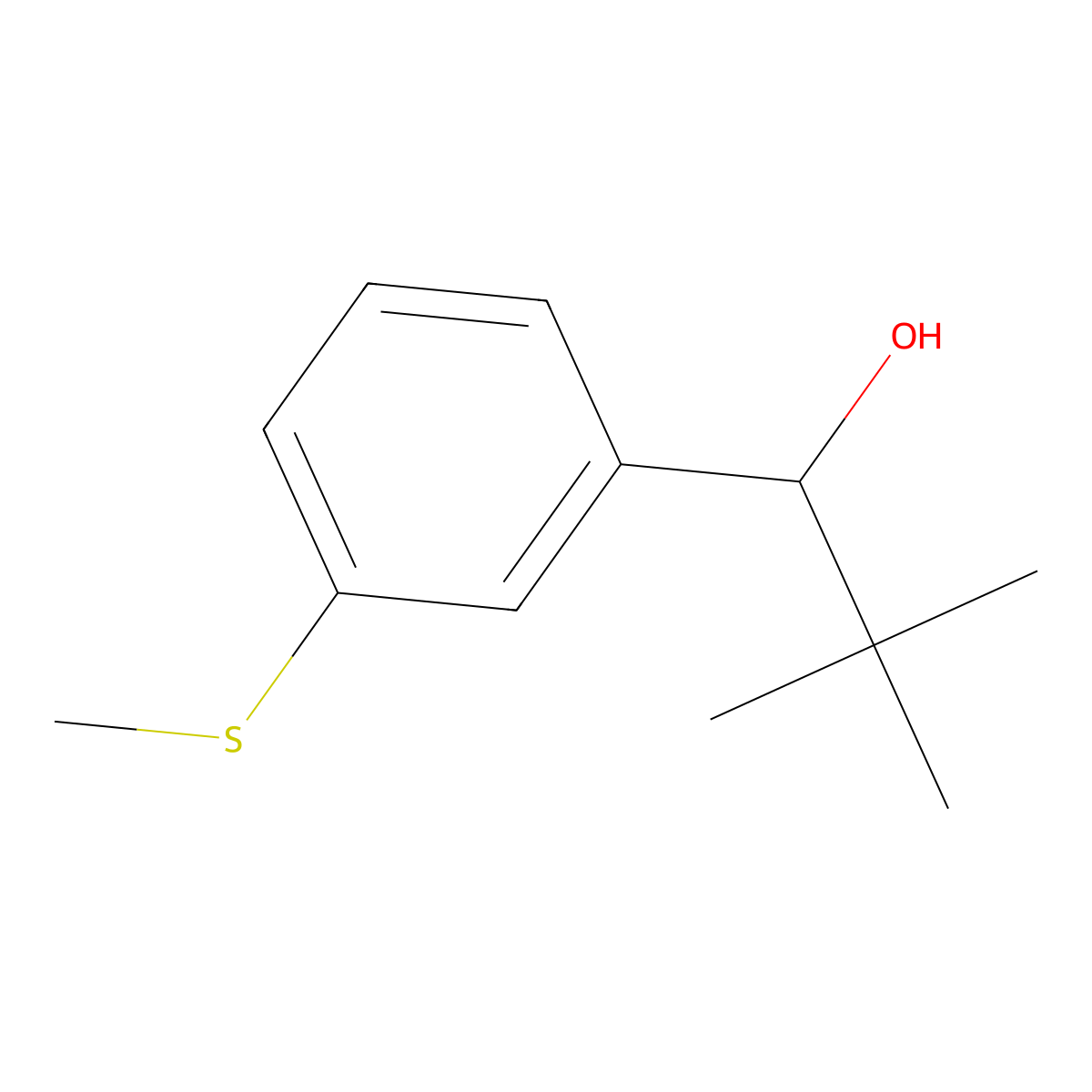 2,2-Dimethyl-1-(3-(methylthio)phenyl)propan-1-ol molecular structure, CAS 2141385-39-7