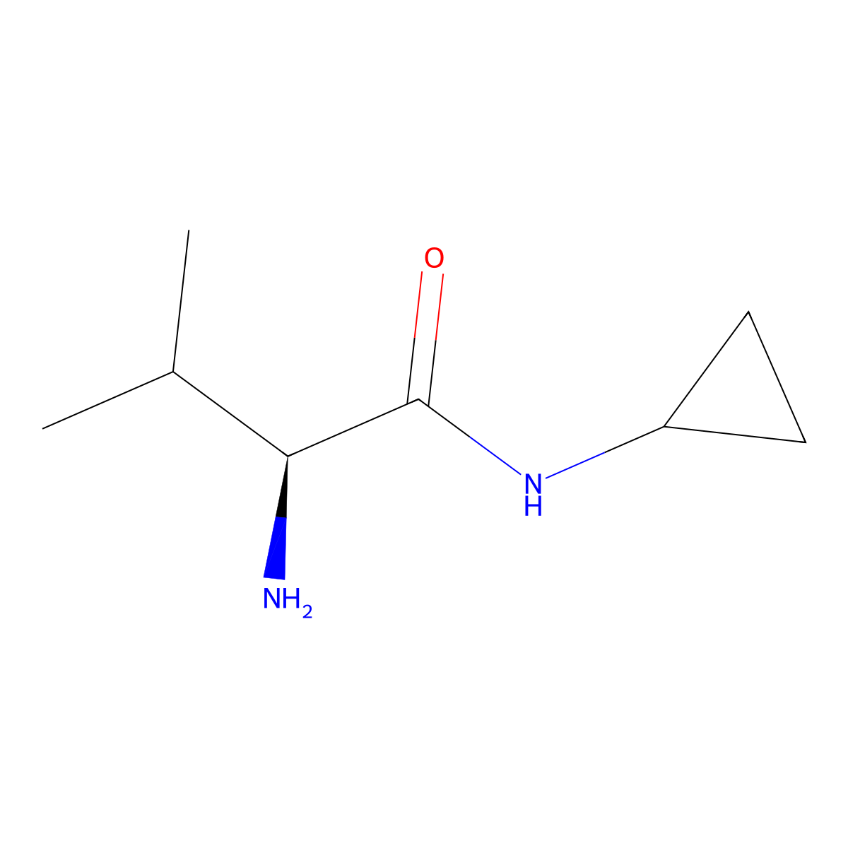 (2S)-2-amino-N-cyclopropyl-3-methylbutanamide molecular structure, CAS 214139-86-3