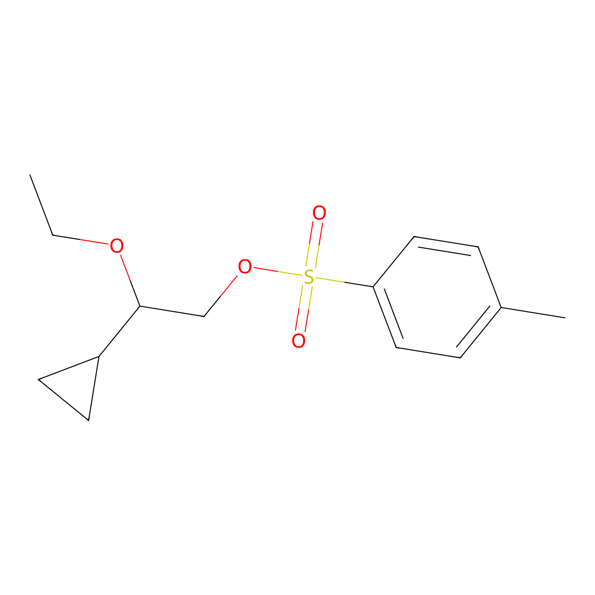 2-Cyclopropyl-2-ethoxyethyl 4-methylbenzene-1-sulfonate molecular structure, CAS 2141391-03-7