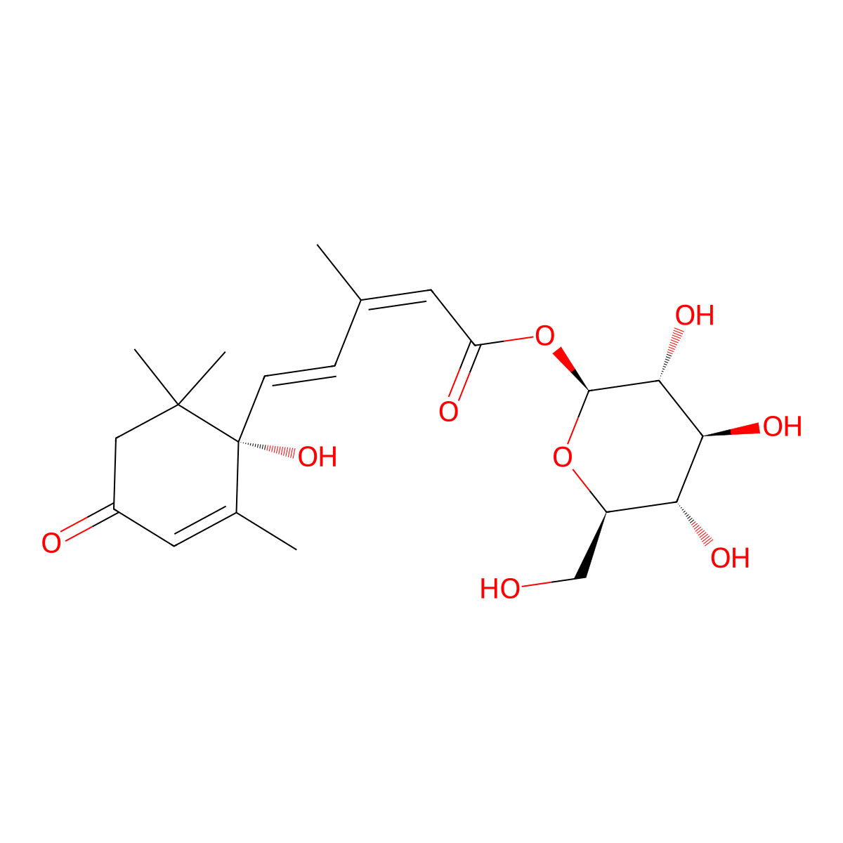 (+)-Abscisic acid beta-D-glucopyranosyl ester molecular structure, CAS 21414-42-6