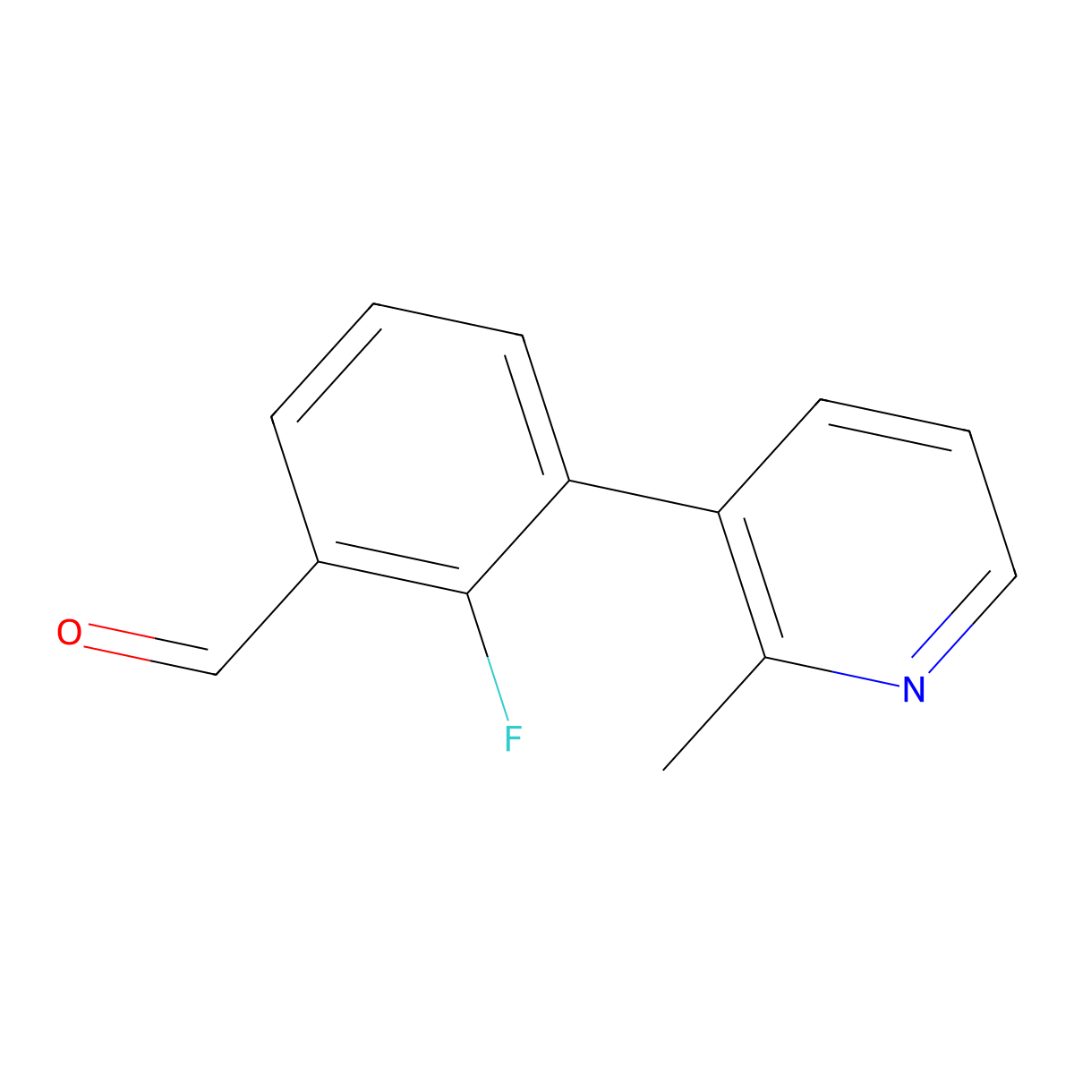 2-Fluoro-3-(2-methylpyridin-3-yl)benzaldehyde molecular structure, CAS 2141426-54-0