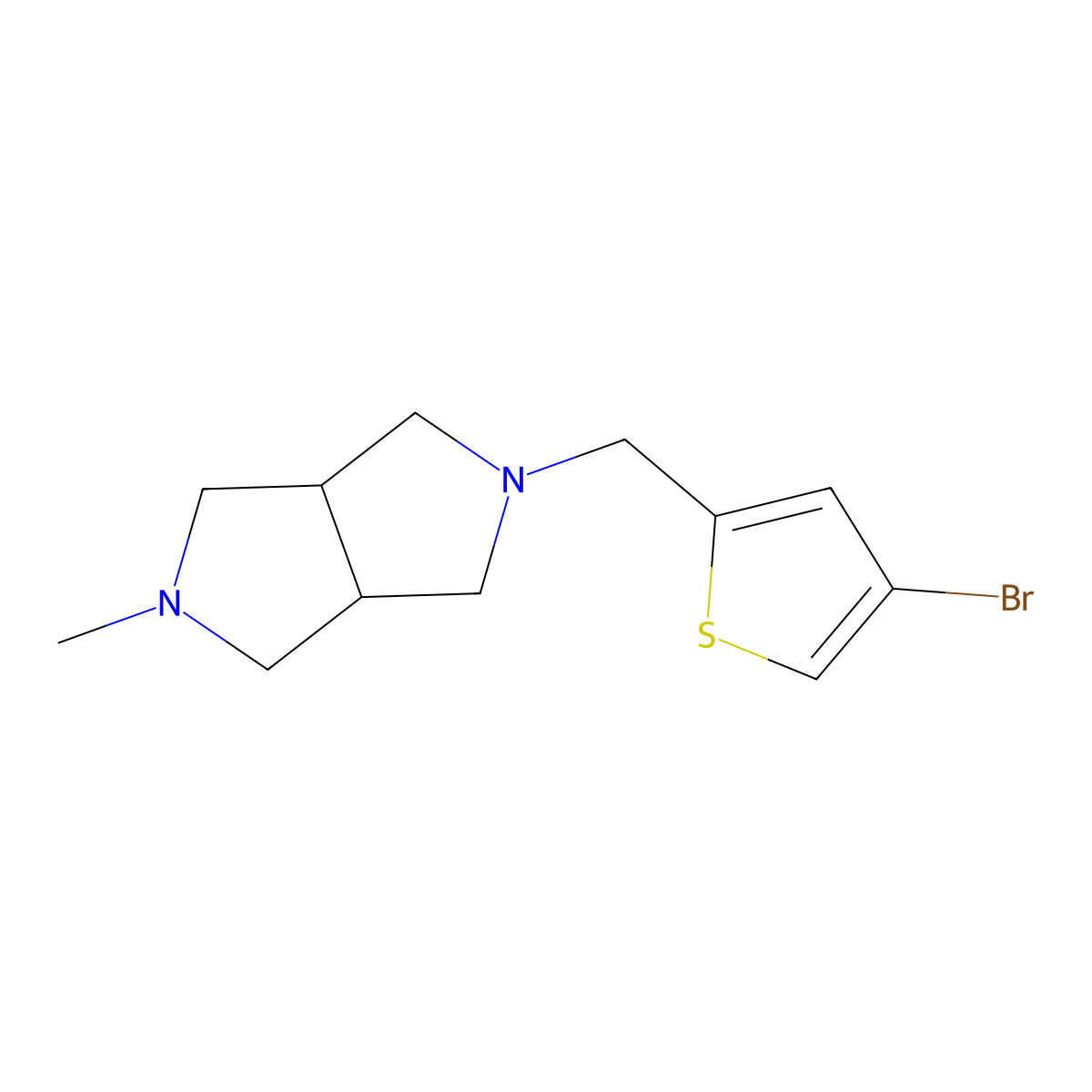 2-[(4-Bromothiophen-2-yl)methyl]-5-methyl-octahydropyrrolo[3,4-c]pyrrole molecular structure, CAS 2141435-41-6