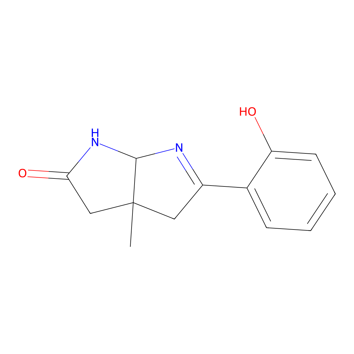 5-(2-hydroxyphenyl)-3a-methyl-3,3a,4,6a-tetrahydropyrrolo[2,3-b]pyrrol-2(1H)-one molecular structure, CAS 214144-17-9