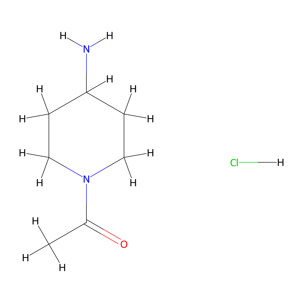 1-Acetyl-4-aminopiperidine hydrochloride molecular structure, CAS 214147-48-5