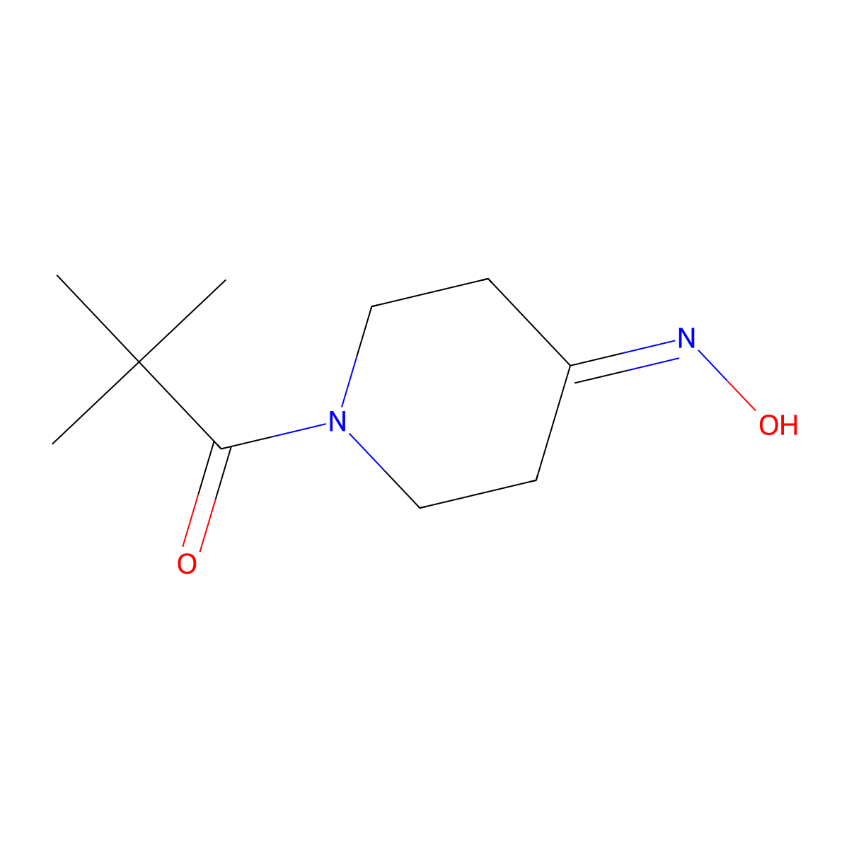 1-[4-(Hydroxyimino)piperidin-1-yl]-2,2-dimethylpropan-1-one molecular structure, CAS 214147-52-1