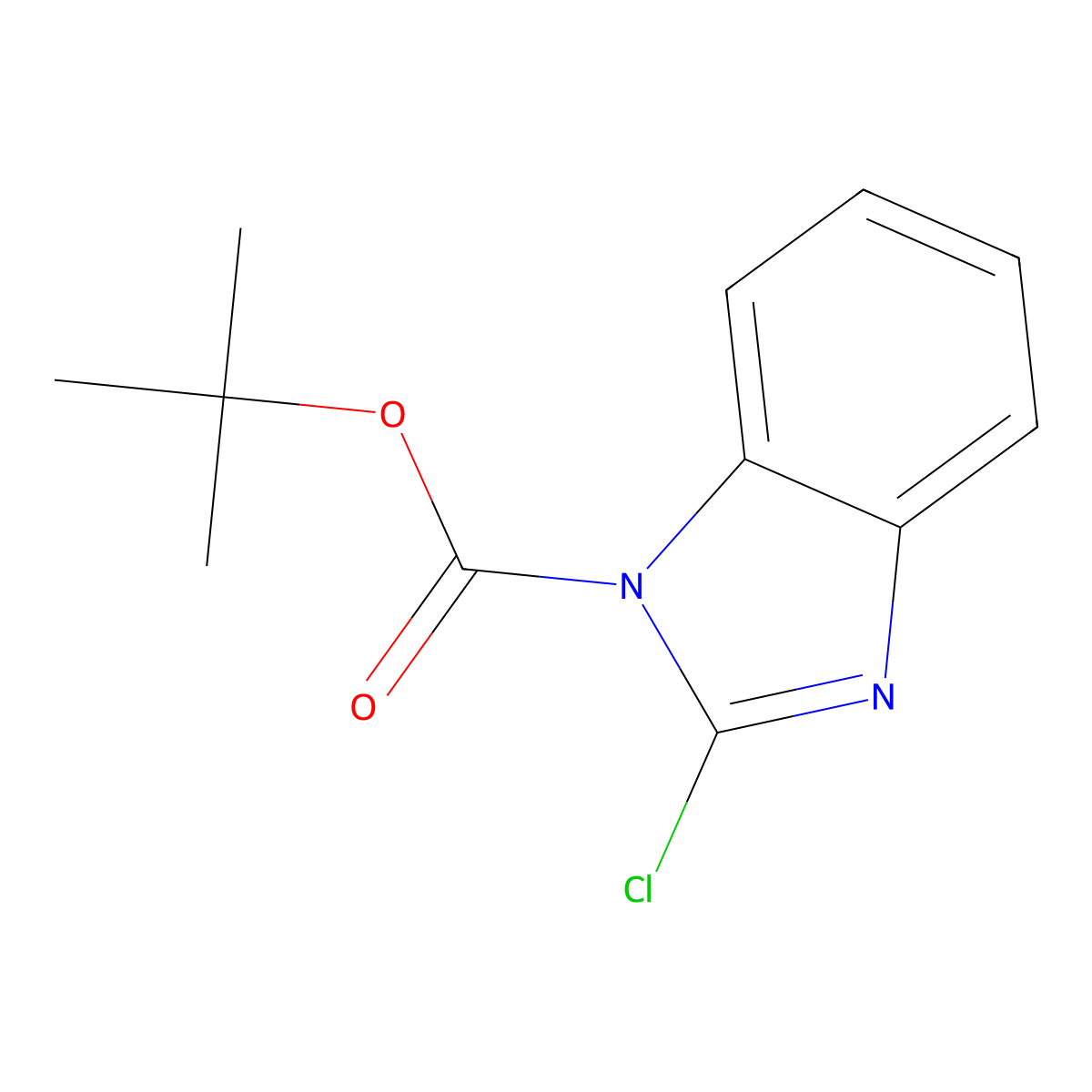 tert-Butyl 2-chloro-1H-benzo[d]imidazole-1-carboxylate molecular structure, CAS 214147-60-1