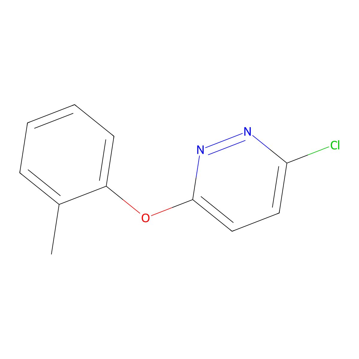 3-Chloro-6-(2-methylphenoxy)pyridazine molecular structure, CAS 21415-96-3