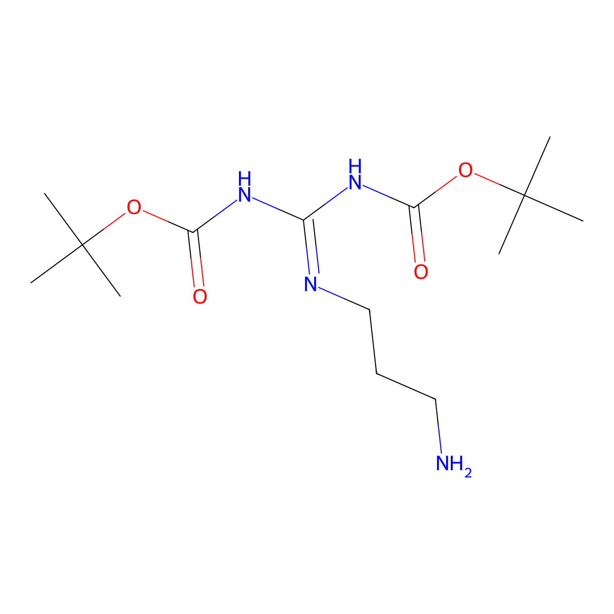 Carbamic acid, N,N'-[(3-aminopropyl)carbonimidoyl]bis-, C,C'-bis(1,1-dimethylethyl) ester molecular structure, CAS 214151-16-3