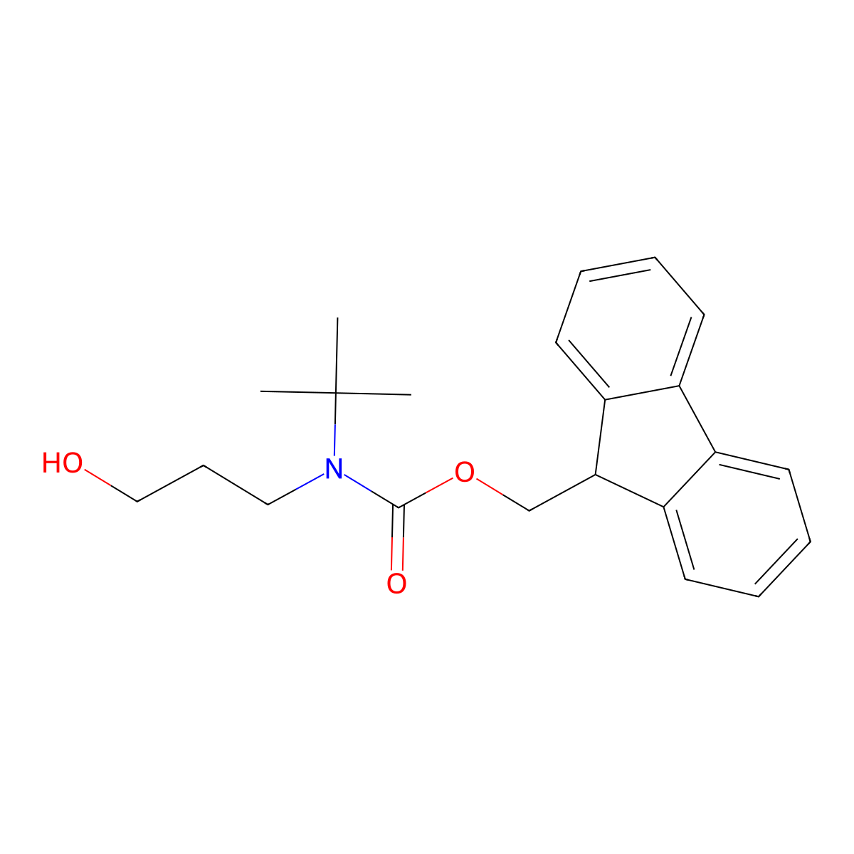 (9H-fluoren-9-yl)methyl N-tert-butyl-N-(3-hydroxypropyl)carbamate molecular structure, CAS 2141518-25-2