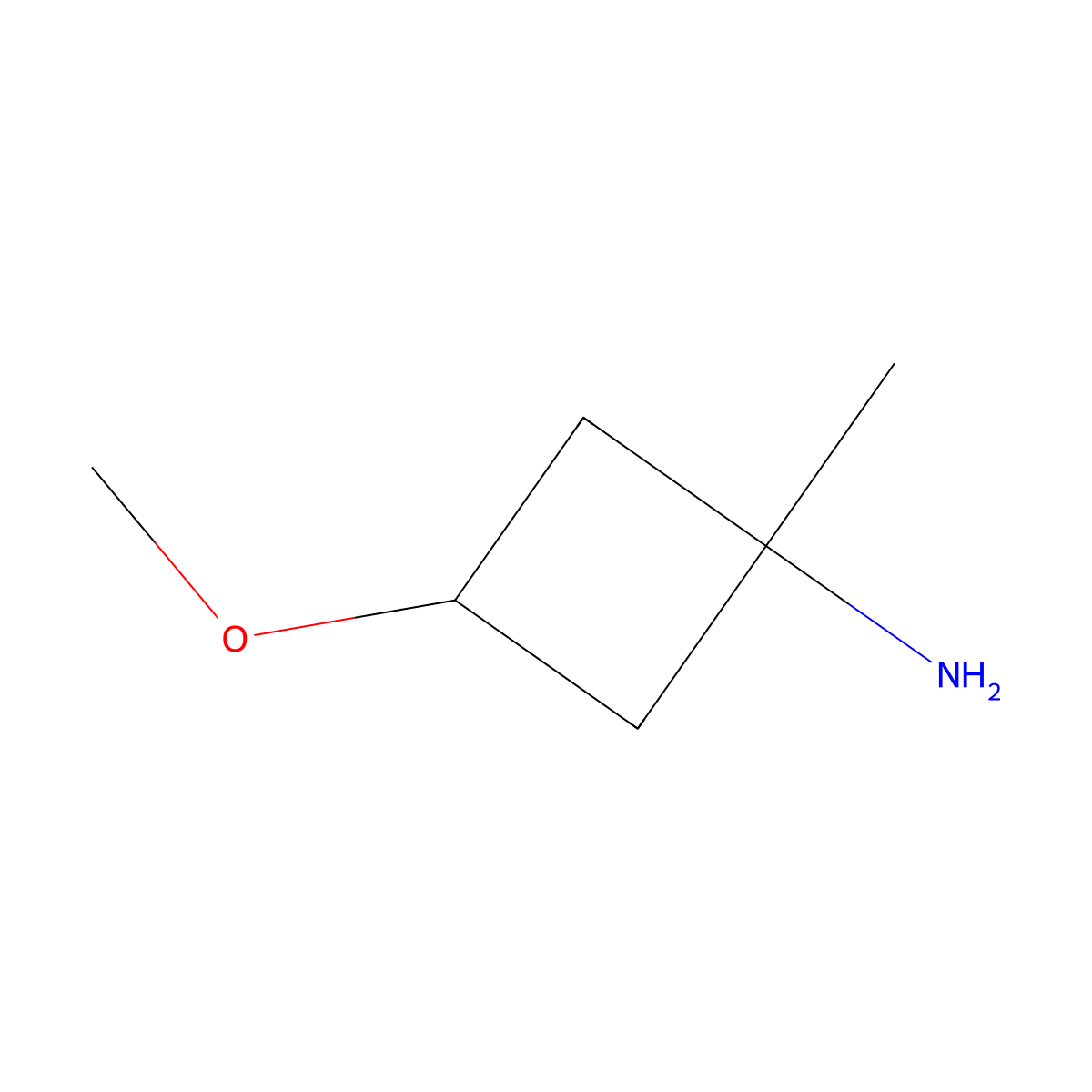 3-Methoxy-1-methylcyclobutan-1-amine molecular structure, CAS 2141570-85-4