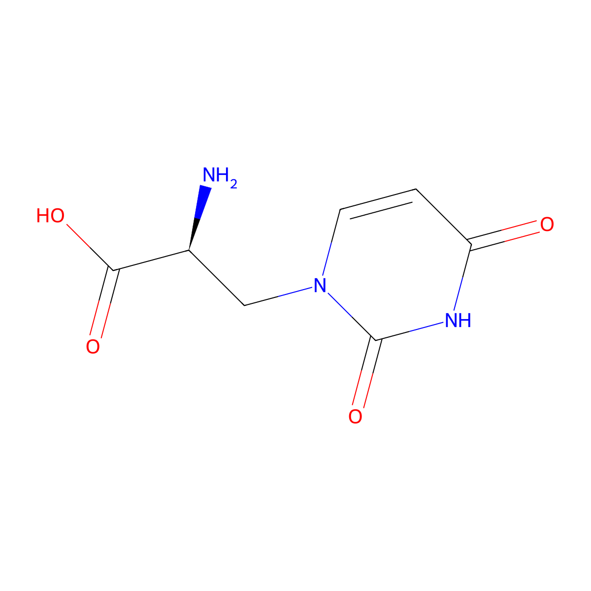 3-(Uracil-1-yl)-L-alanine molecular structure, CAS 21416-43-3