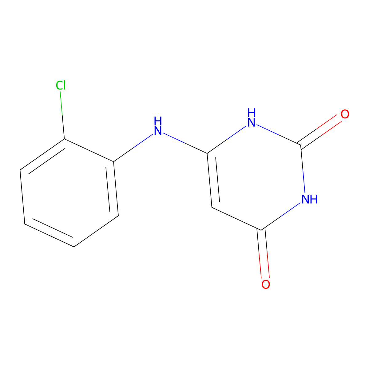 6-[(2-chlorophenyl)amino]pyrimidine-2,4(1H,3H)-dione molecular structure, CAS 21416-58-0