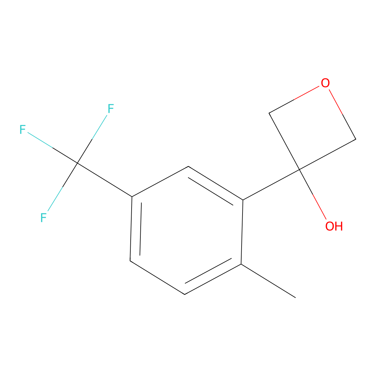 3-[2-Methyl-5-(trifluoromethyl)phenyl]-3-oxetanol molecular structure, CAS 2141638-72-2