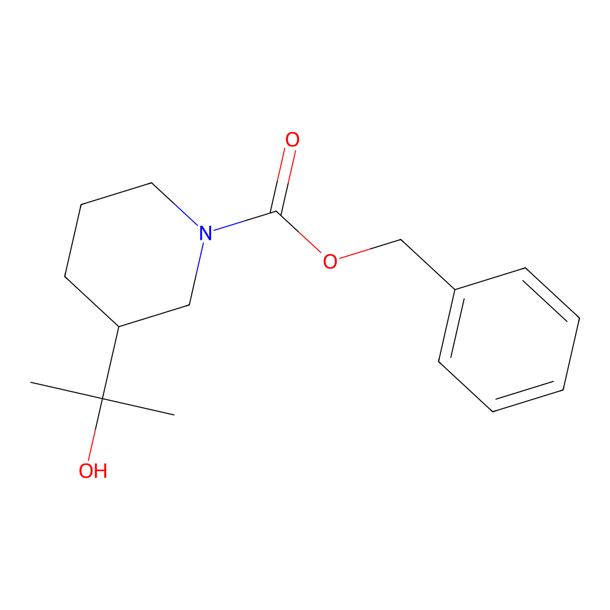 Benzyl 3-(2-hydroxypropan-2-yl)piperidine-1-carboxylate molecular structure, CAS 2141695-64-7