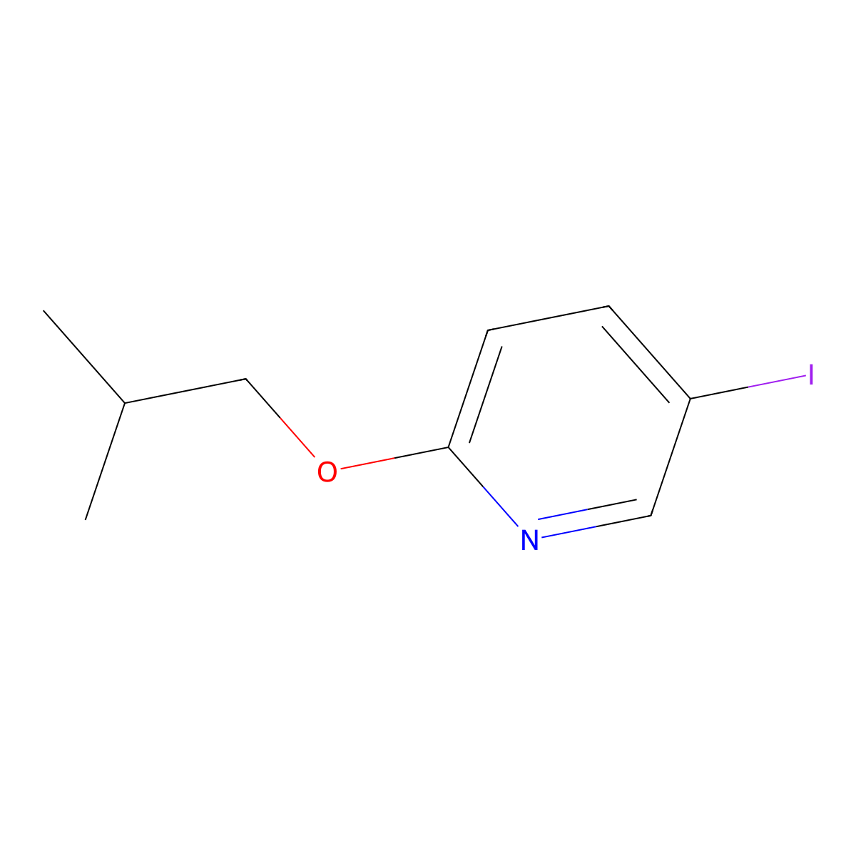 5-Iodo-2-isobutoxypyridine molecular structure, CAS 2141766-90-5