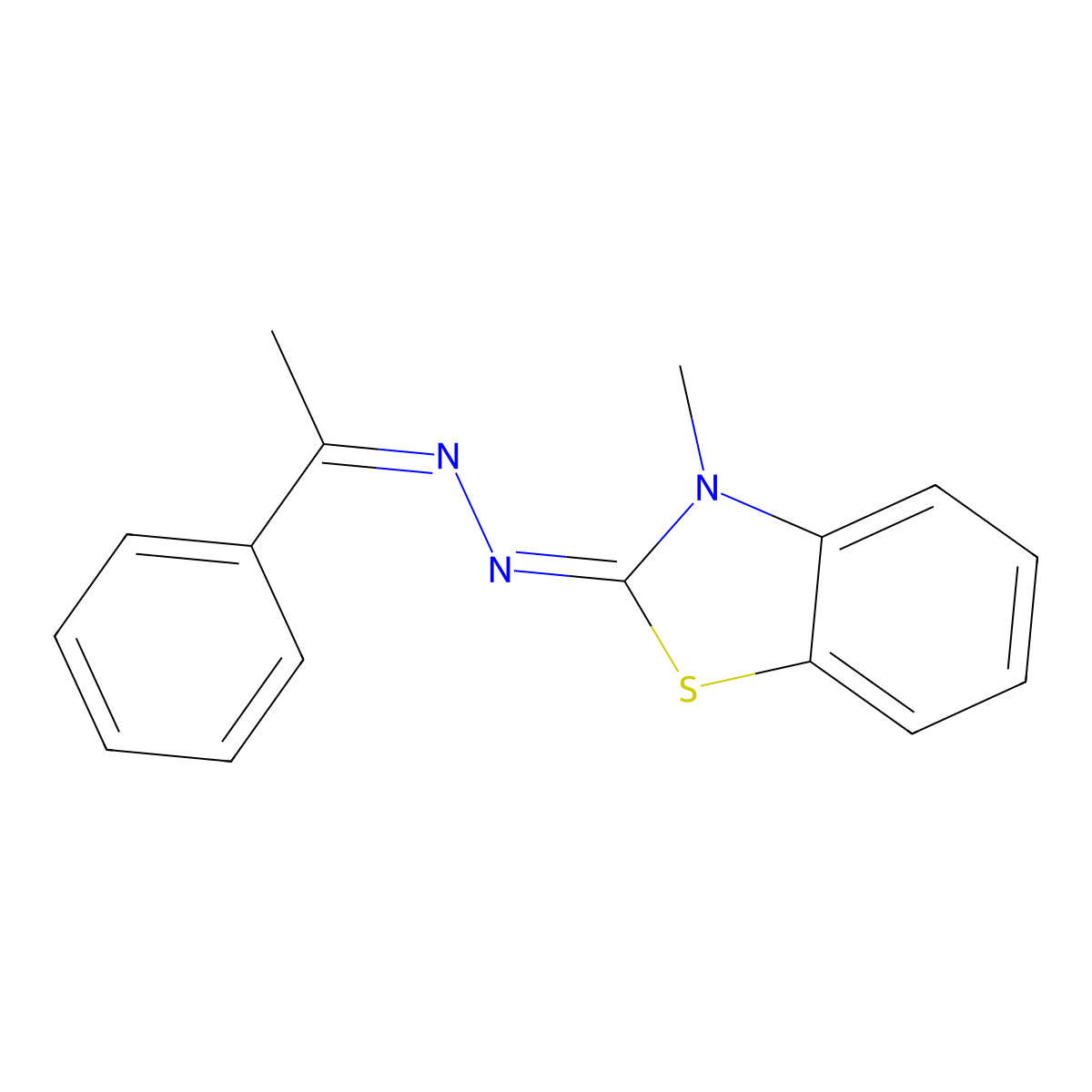 3-Methyl-2(3H)-benzothiazolone 2-(1-phenylethylidene)hydrazone molecular structure, CAS 21418-23-5