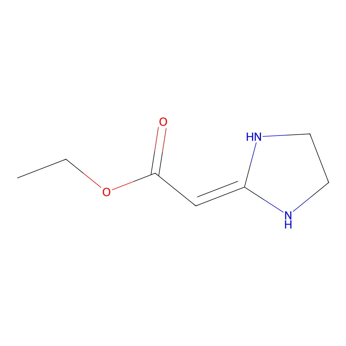 Ethyl (imidazolidin-2-ylidene)acetate molecular structure, CAS 21418-71-3