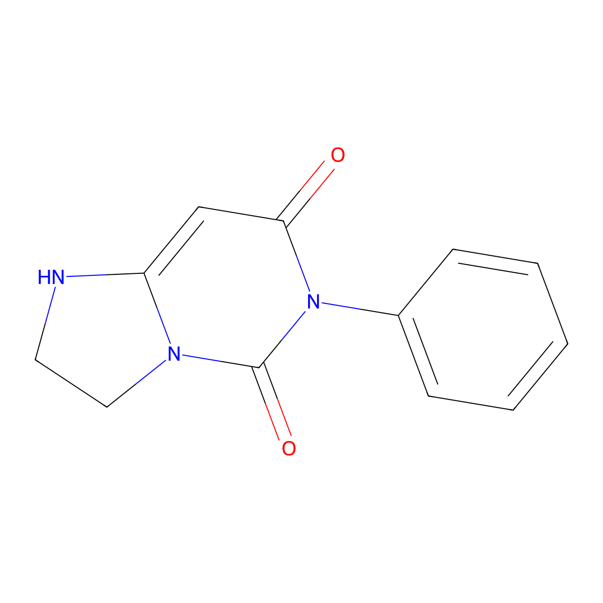 1,2,3,5,6,7-Hexahydro-6-phenylimidazo(1,2-C)pyrimidine-5,7-dione molecular structure, CAS 21418-74-6