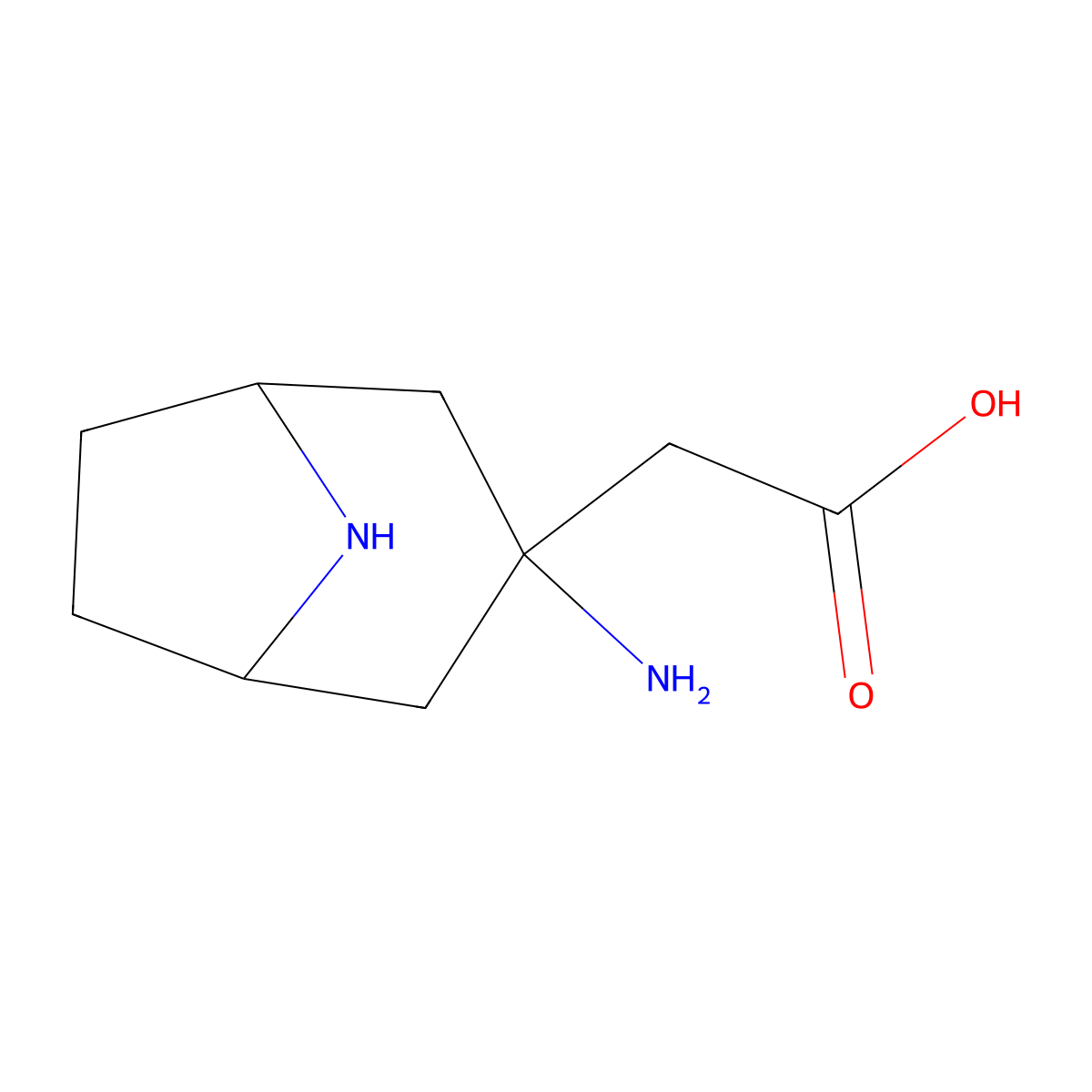 2-{3-Amino-8-azabicyclo[3.2.1]octan-3-yl}acetic acid molecular structure, CAS 2141817-46-9