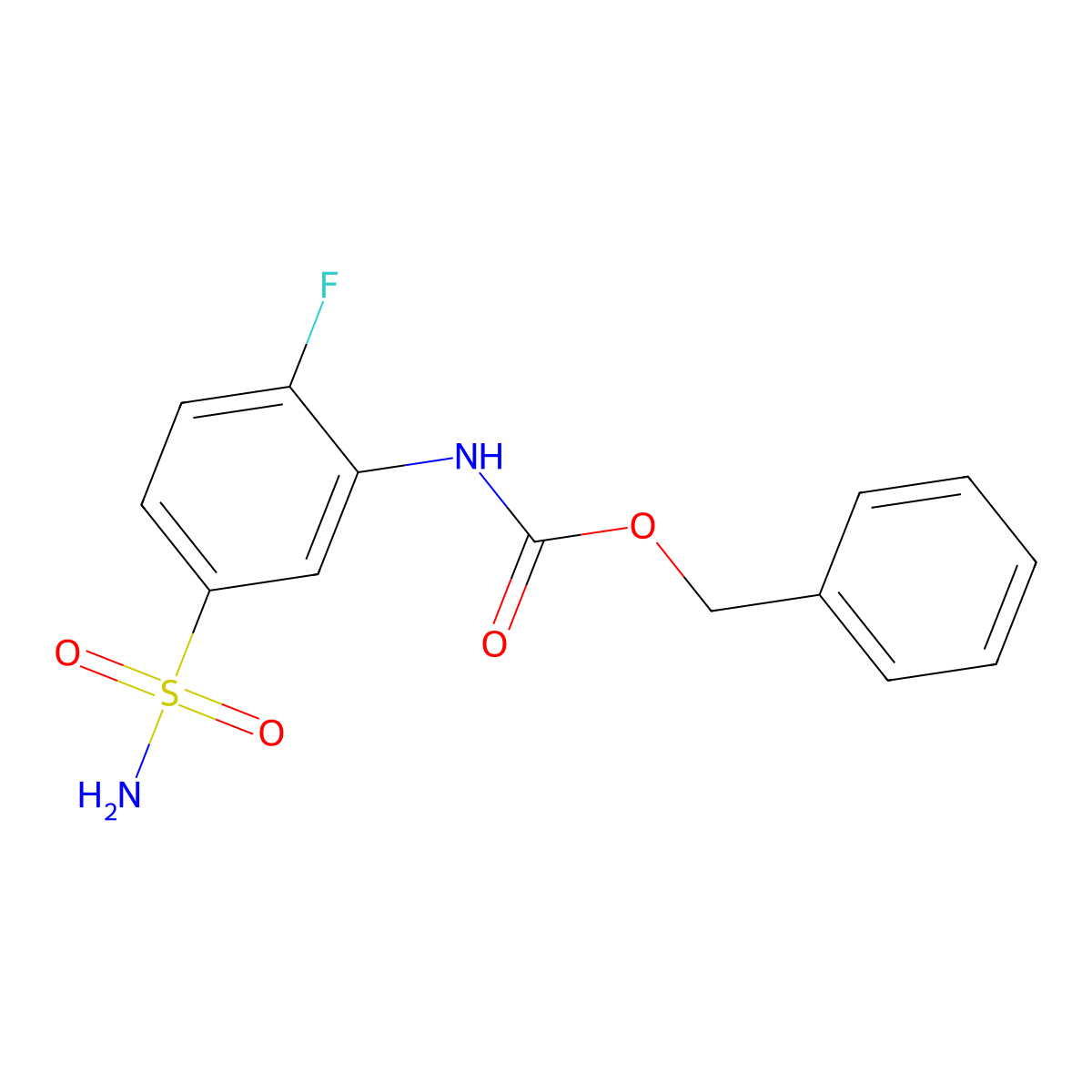 benzyl N-(2-fluoro-5-sulfamoylphenyl)carbamate molecular structure, CAS 2141846-61-7