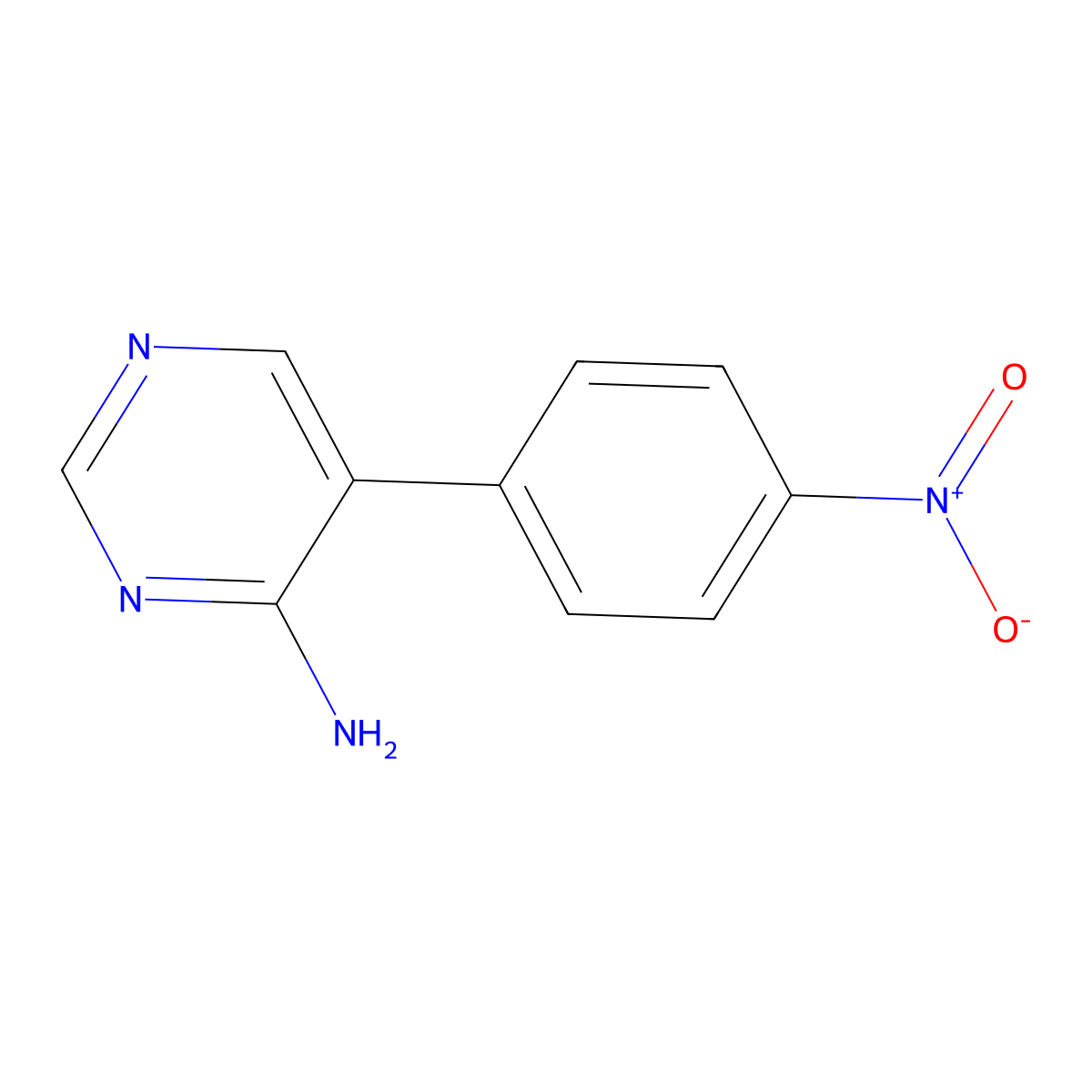 5-(4-Nitrophenyl)-4-pyrimidinamine molecular structure, CAS 21419-07-8