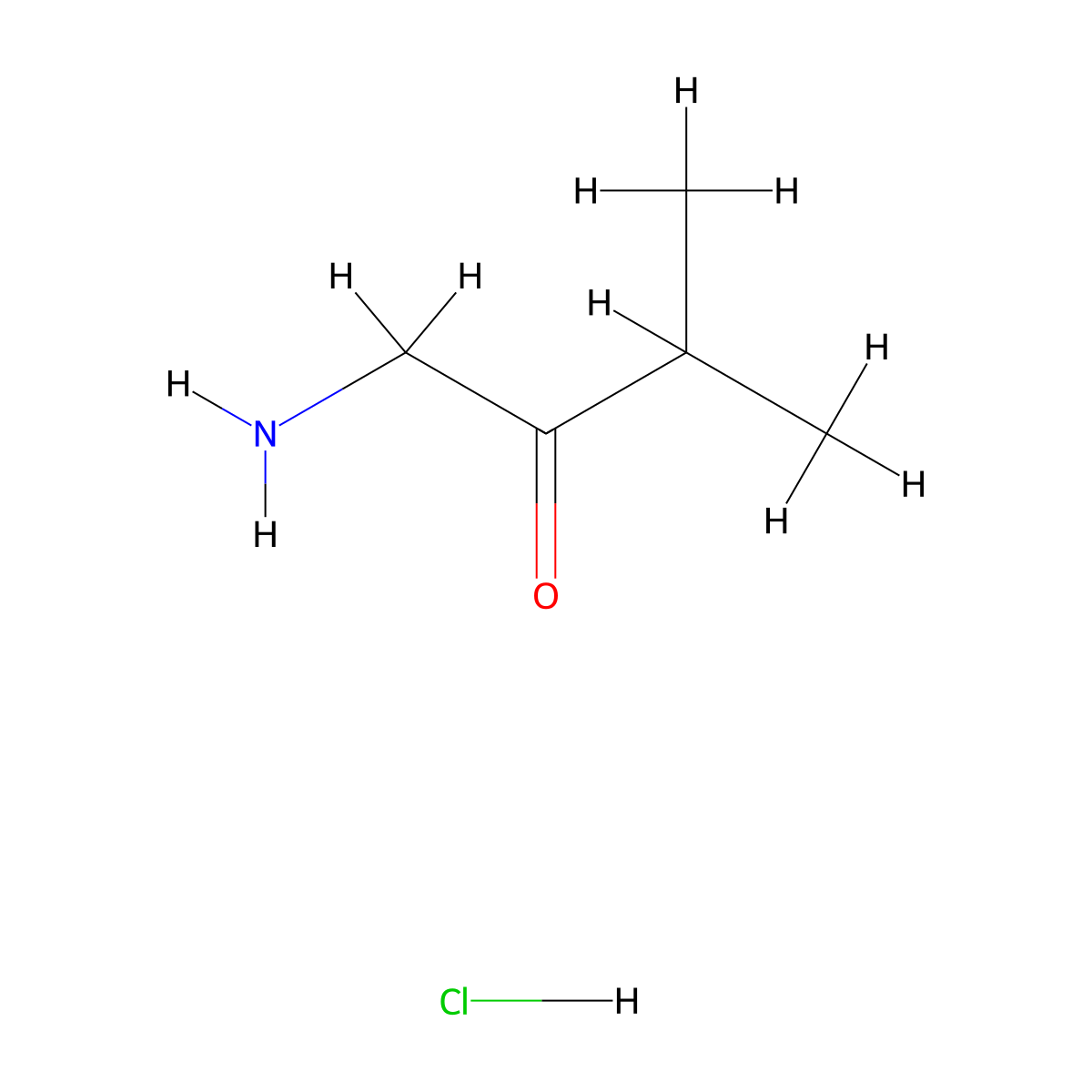 1-Amino-3-methylbutan-2-one hydrochloride molecular structure, CAS 21419-25-0