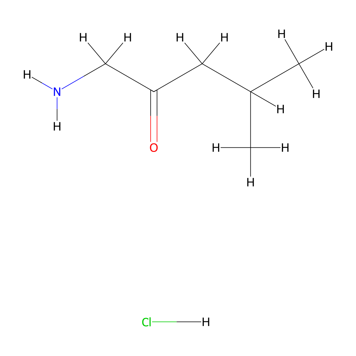 1-Amino-4-methylpentan-2-one hydrochloride molecular structure, CAS 21419-26-1