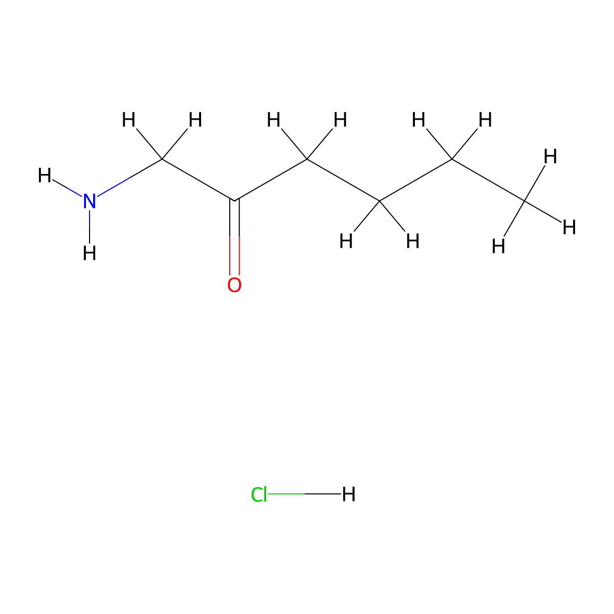 2-Hexanone, 1-amino-, hydrochloride (1:1) molecular structure, CAS 21419-28-3