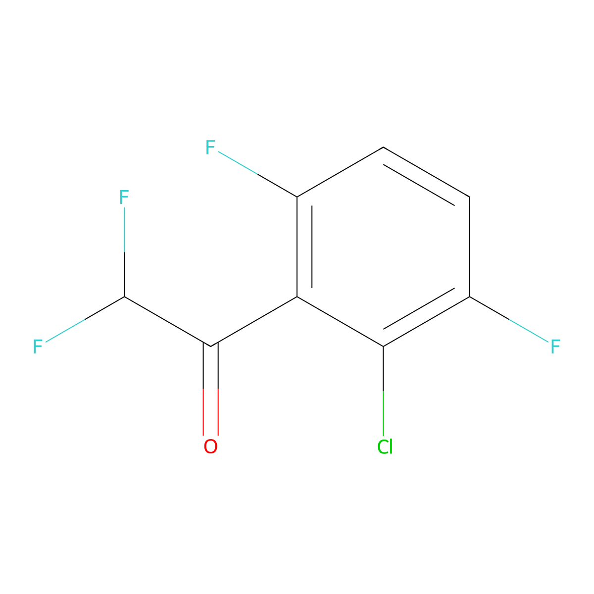 1-(2-Chloro-3,6-difluorophenyl)-2,2-difluoroethanone molecular structure, CAS 2141900-32-3