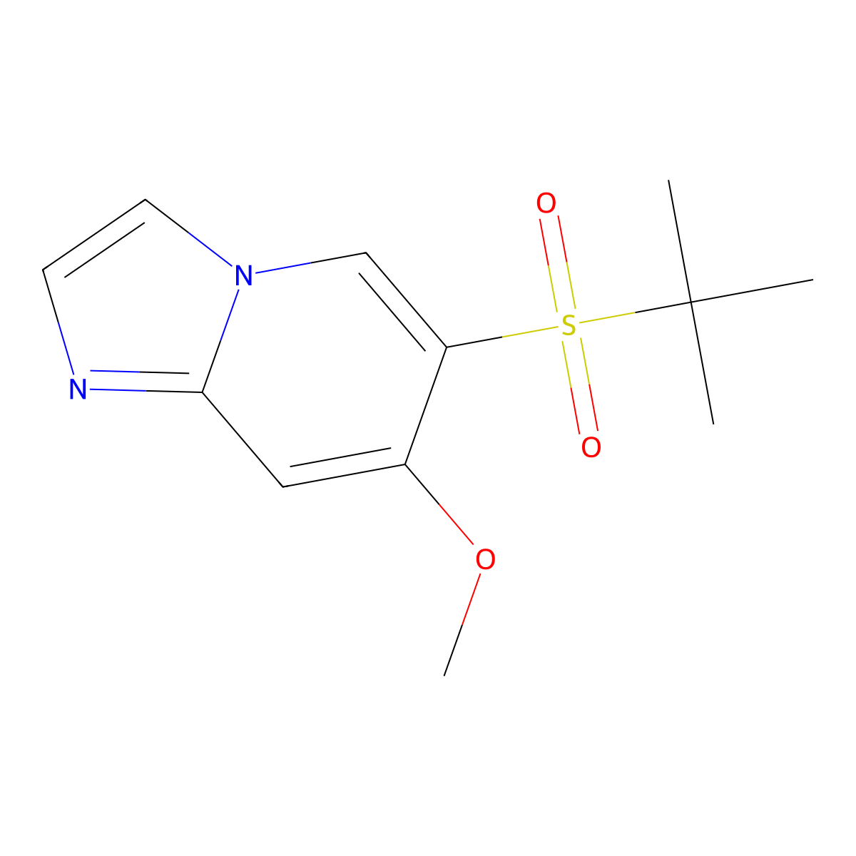6-(tert-Butylsulfonyl)-7-methoxyimidazo[1,2-a]pyridine molecular structure, CAS 2141946-21-4