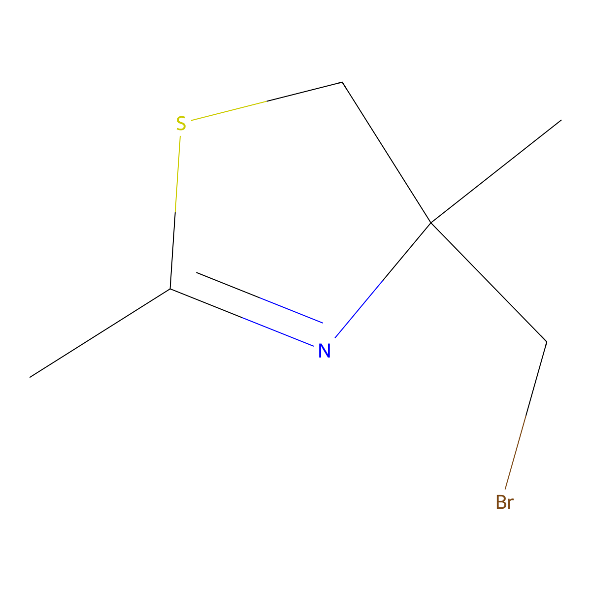 4-(Bromomethyl)-2,4-dimethyl-4,5-dihydro-1,3-thiazole molecular structure, CAS 2141947-42-2