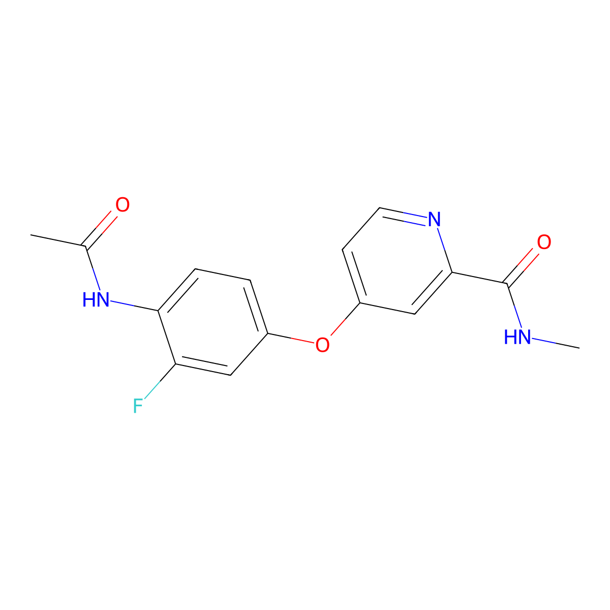 4-(4-acetamido-3-fluorophenoxy)-N-methylpicolinamide molecular structure, CAS 2141961-84-2