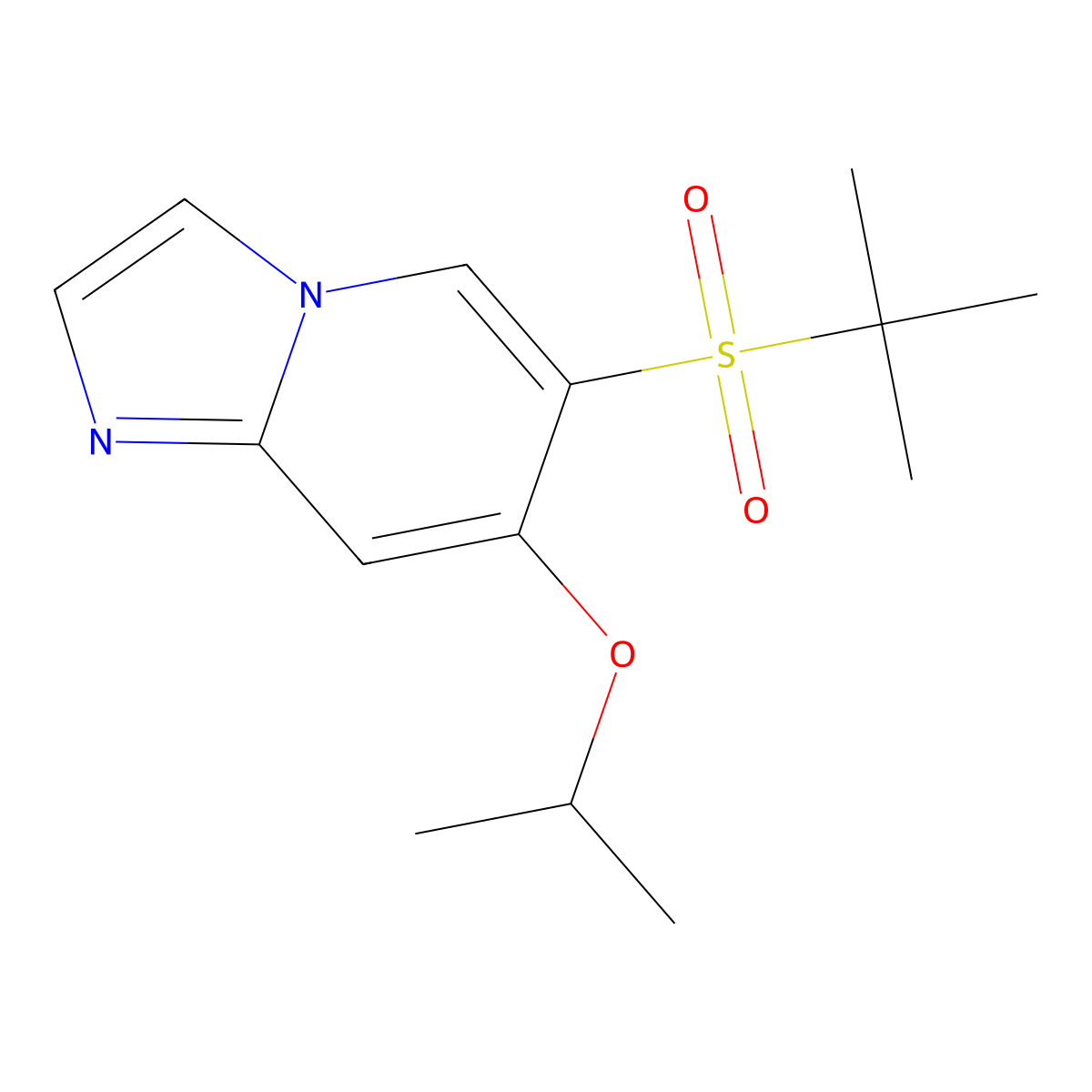 6-(Tert-butylsulfonyl)-7-isopropoxyimidazo[1,2-A]pyridine molecular structure, CAS 2141967-44-2