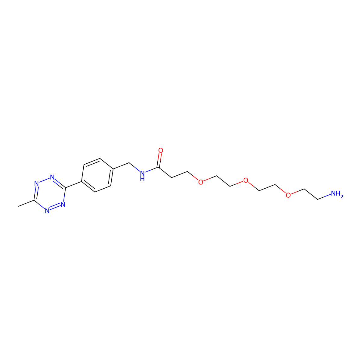 Methyltetrazine-PEG3-amine molecular structure, CAS 2141976-28-3
