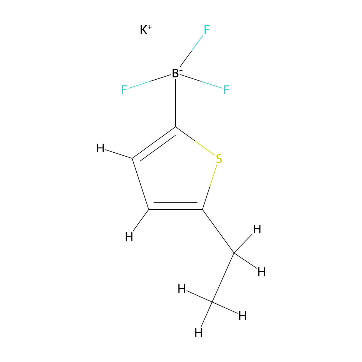 Potassium (5-ethylthiophen-2-yl)trifluoroboranuide molecular structure, CAS 2141997-41-1