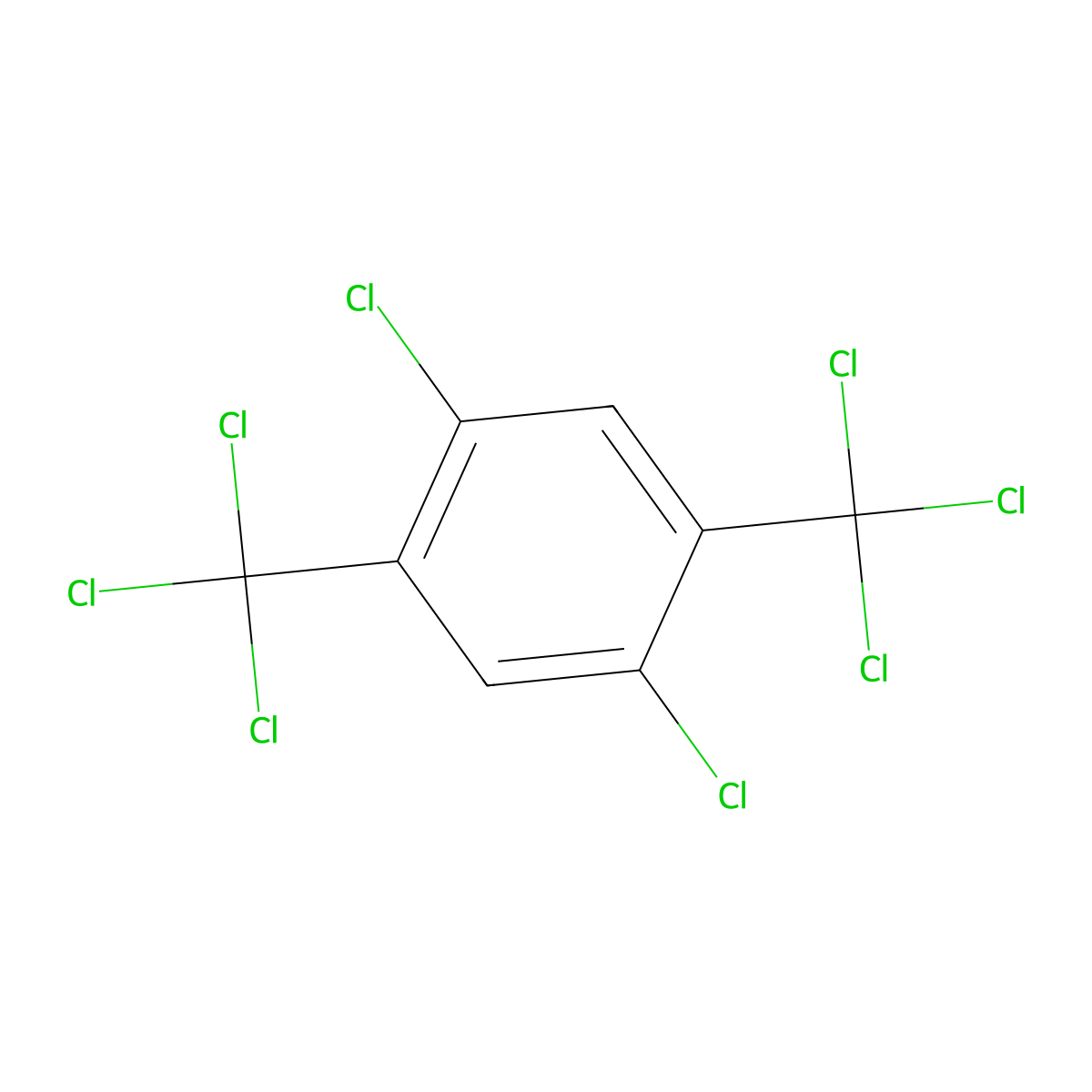 1,4-Dichloro-2,5-bis(trichloromethyl)benzene molecular structure, CAS 2142-29-2