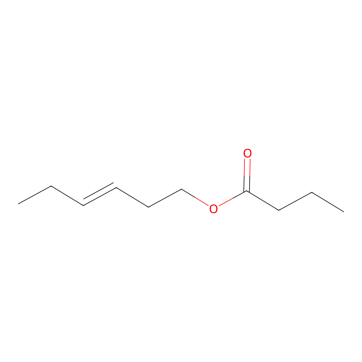 Hex-3-en-1-yl butanoate molecular structure, CAS 2142-93-0