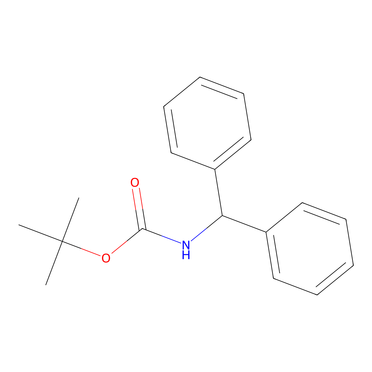 Carbamic acid, (diphenylmethyl)-, 1,1-dimethylethyl ester molecular structure, CAS 21420-61-1