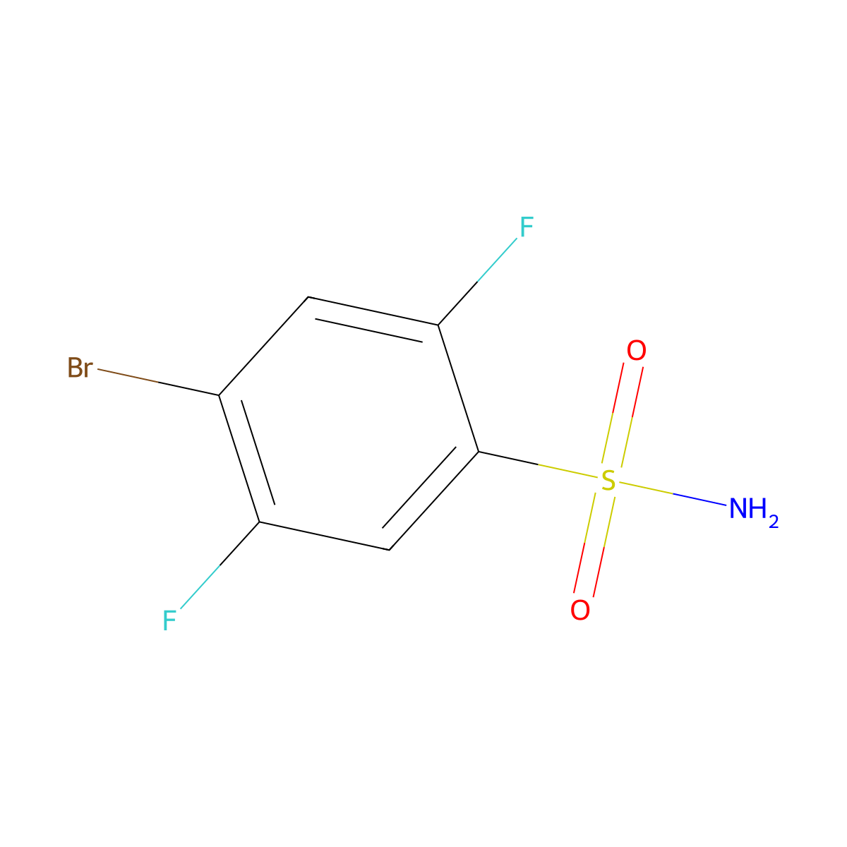 4-Bromo-2,5-difluorobenzenesulfonamide molecular structure, CAS 214209-98-0