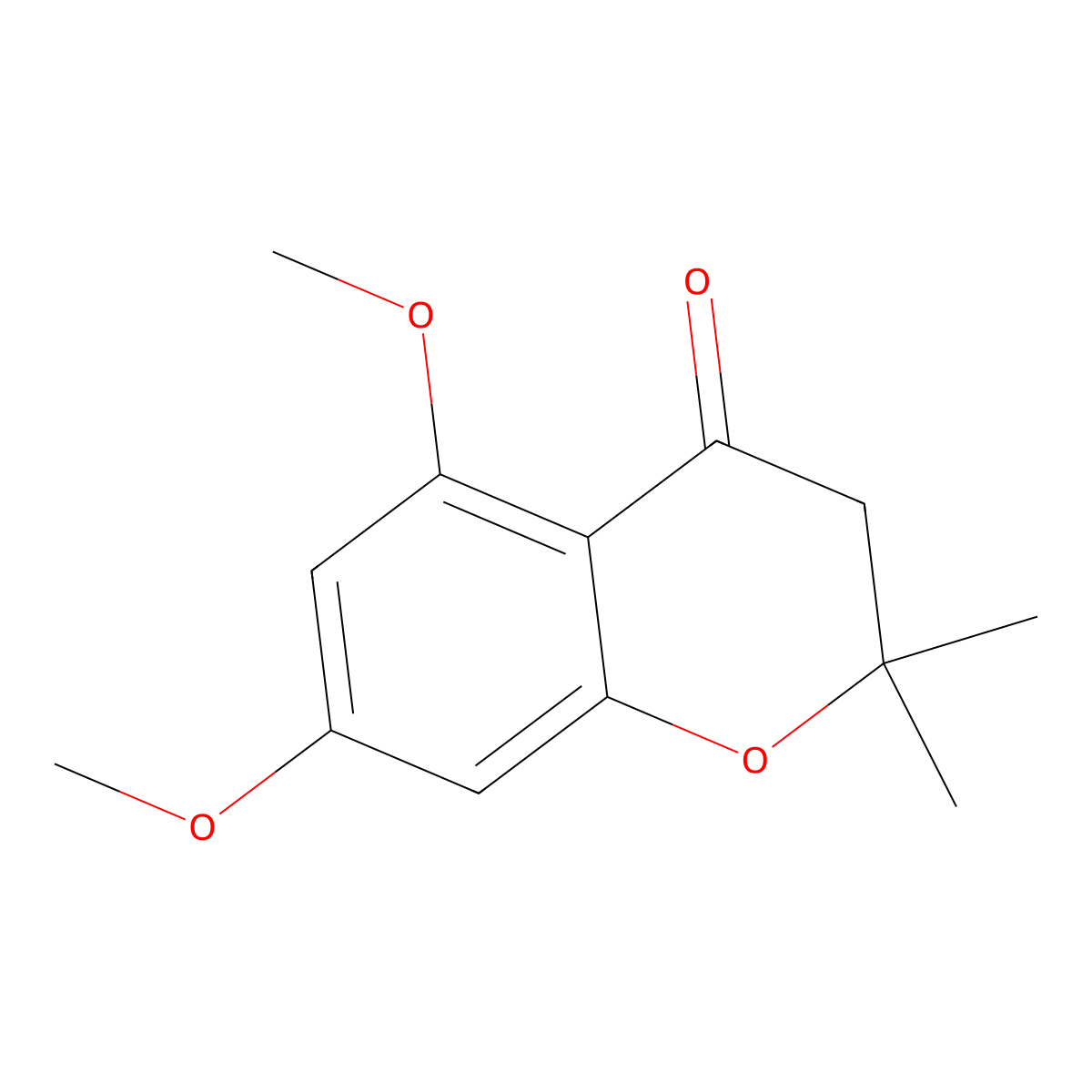 4H-1-Benzopyran-4-one, 2,3-dihydro-5,7-dimethoxy-2,2-dimethyl- molecular structure, CAS 21421-65-8