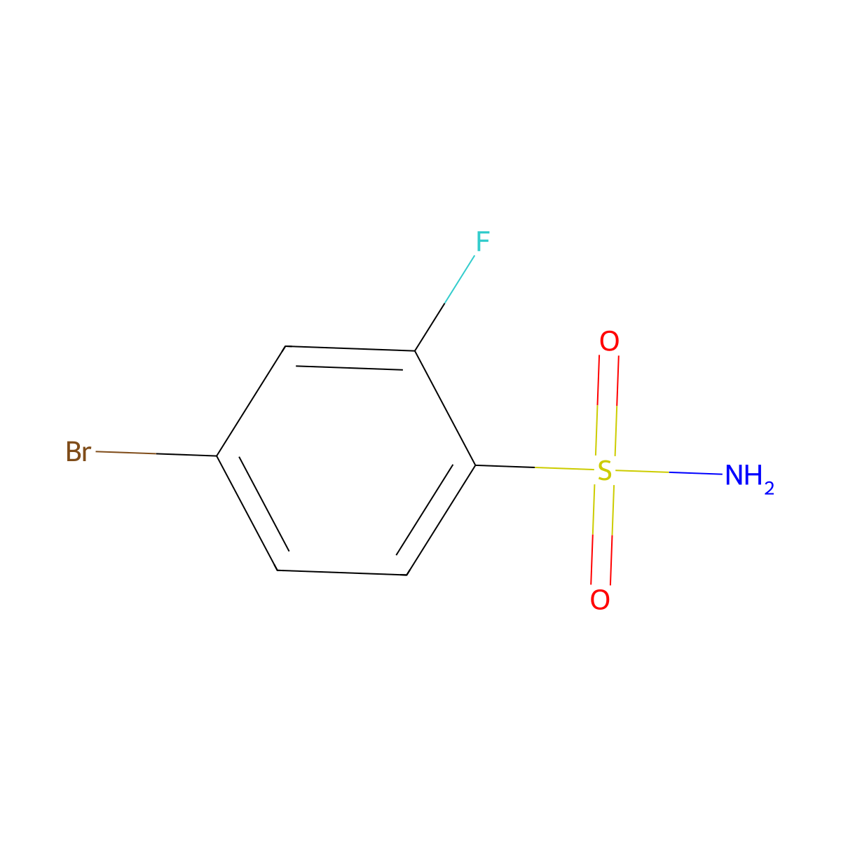 4-Bromo-2-fluorobenzenesulphonamide molecular structure, CAS 214210-30-7