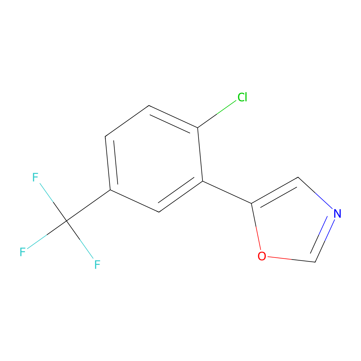 5-(2-Chloro-5-(trifluoromethyl)phenyl)oxazole molecular structure, CAS 2142109-62-2
