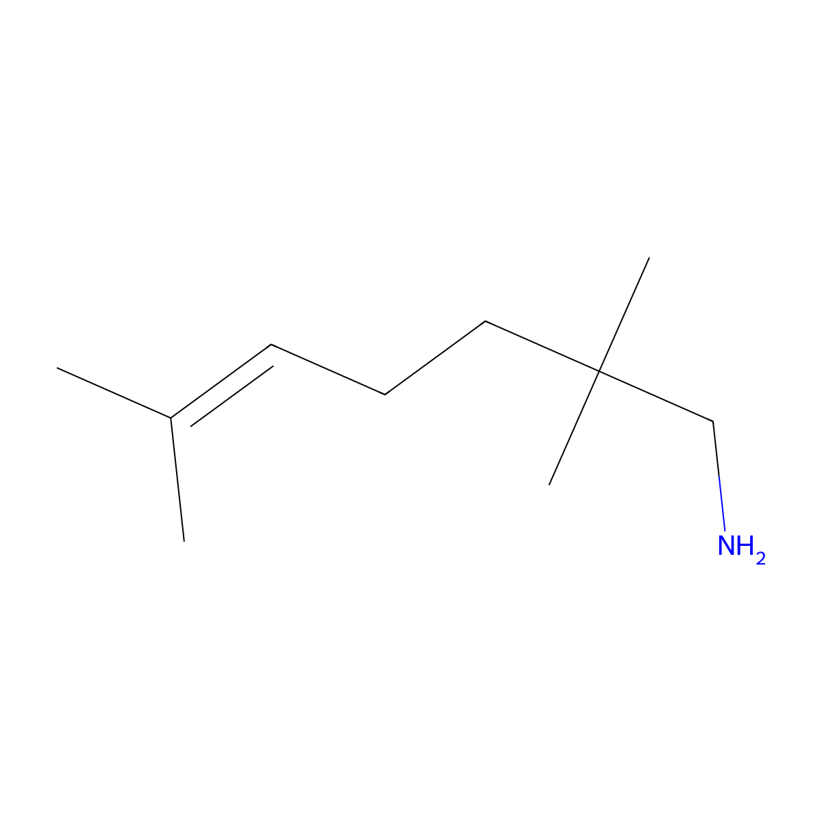 2,2,6-Trimethylhept-5-en-1-amine molecular structure, CAS 2142152-80-3