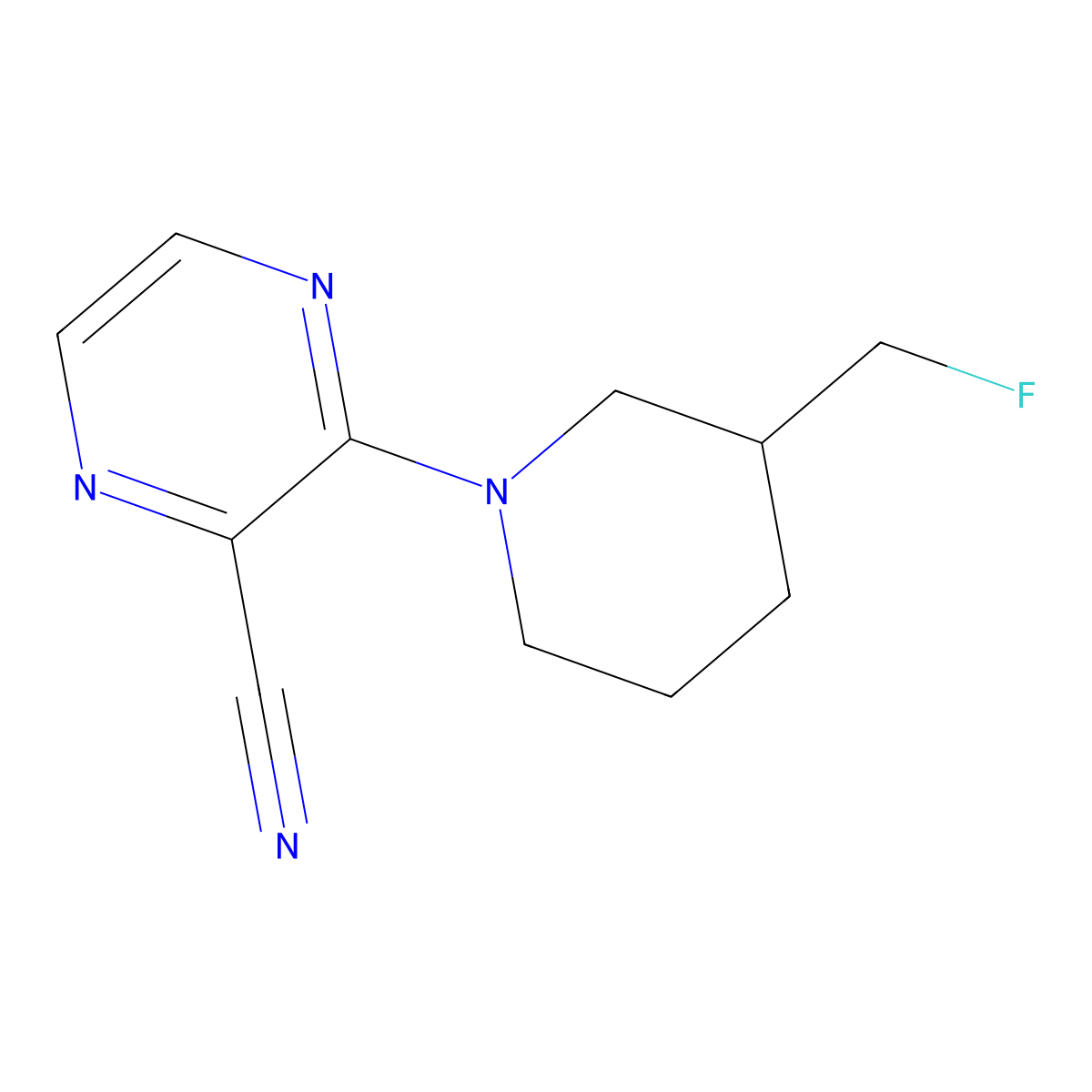 3-[3-(Fluoromethyl)piperidin-1-yl]pyrazine-2-carbonitrile molecular structure, CAS 2142166-75-2