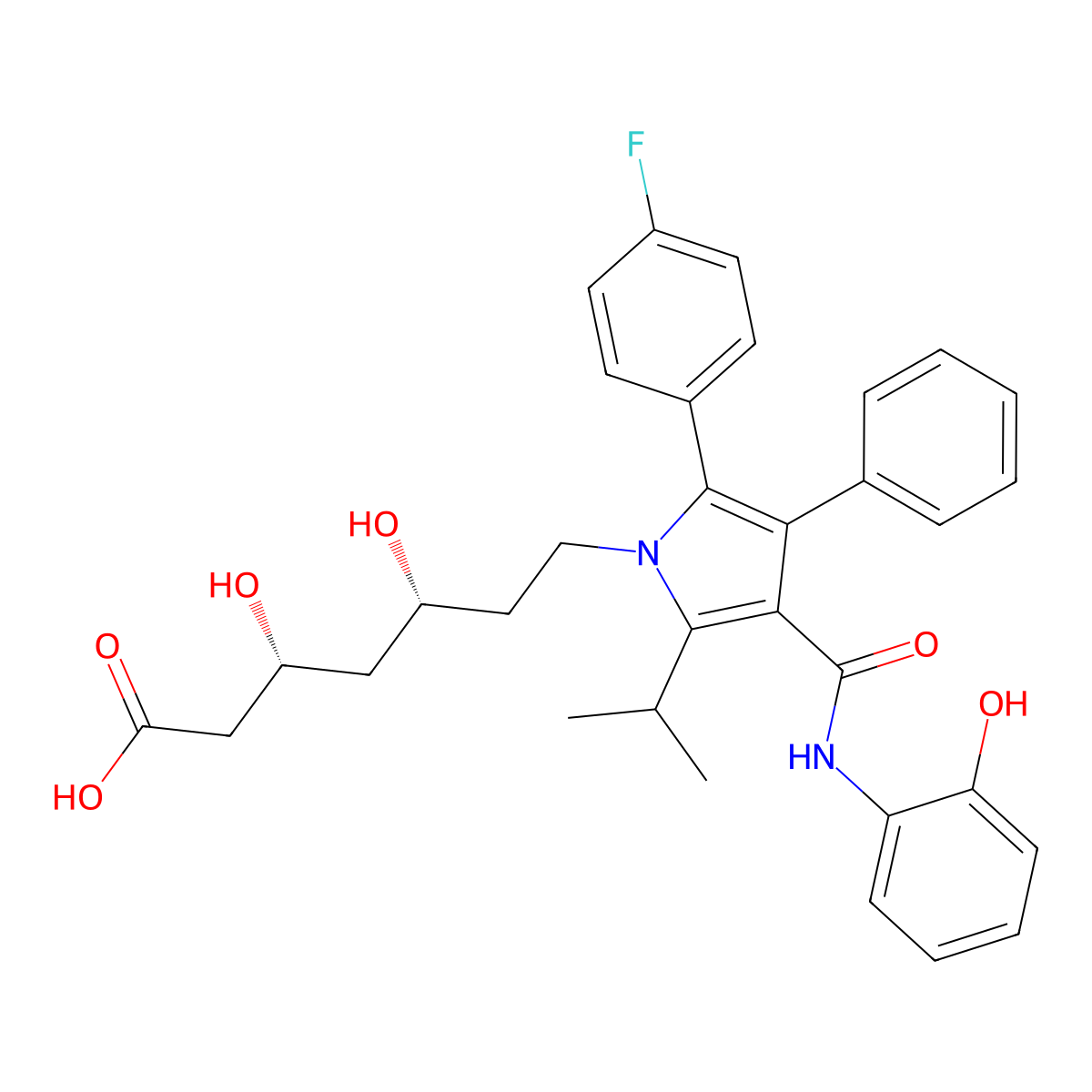 o-Hydroxyatorvastatin molecular structure, CAS 214217-86-4